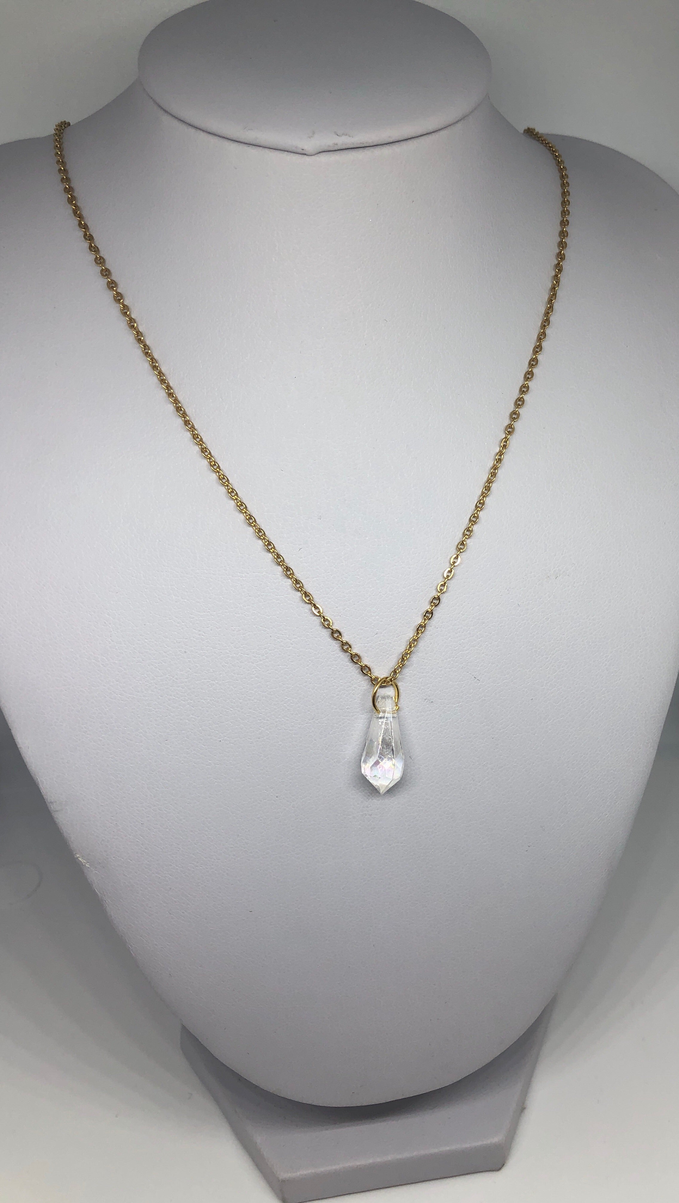 Crystal rain drop necklace