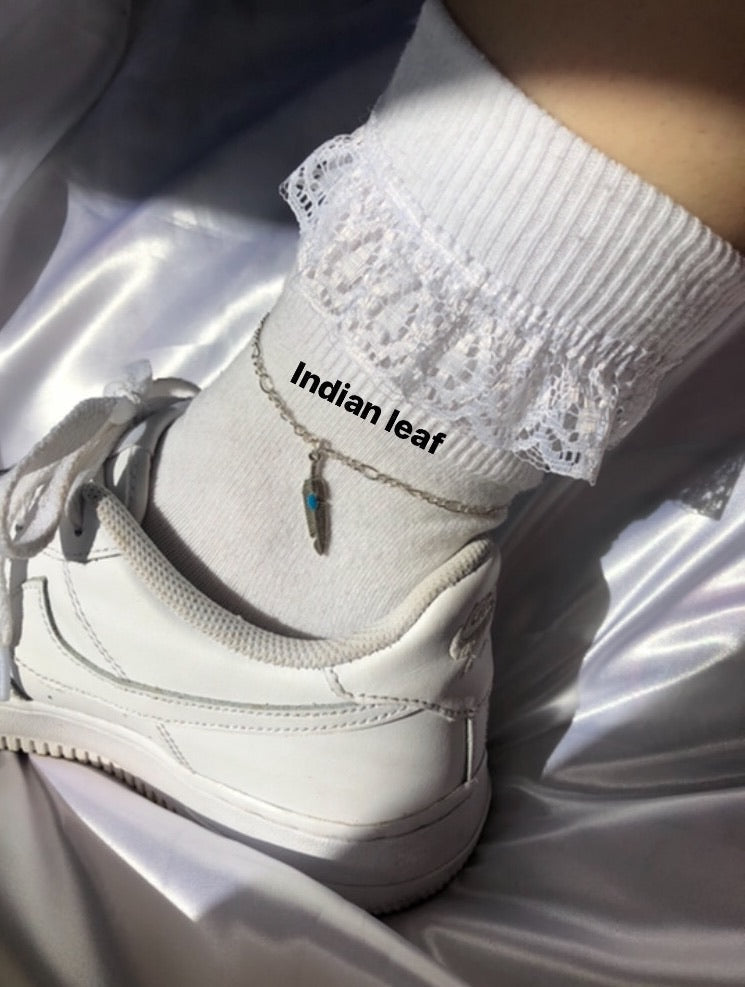Pendant anklets Indian leaf