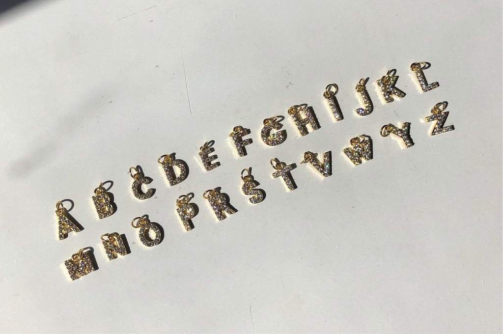 CZ letter necklace