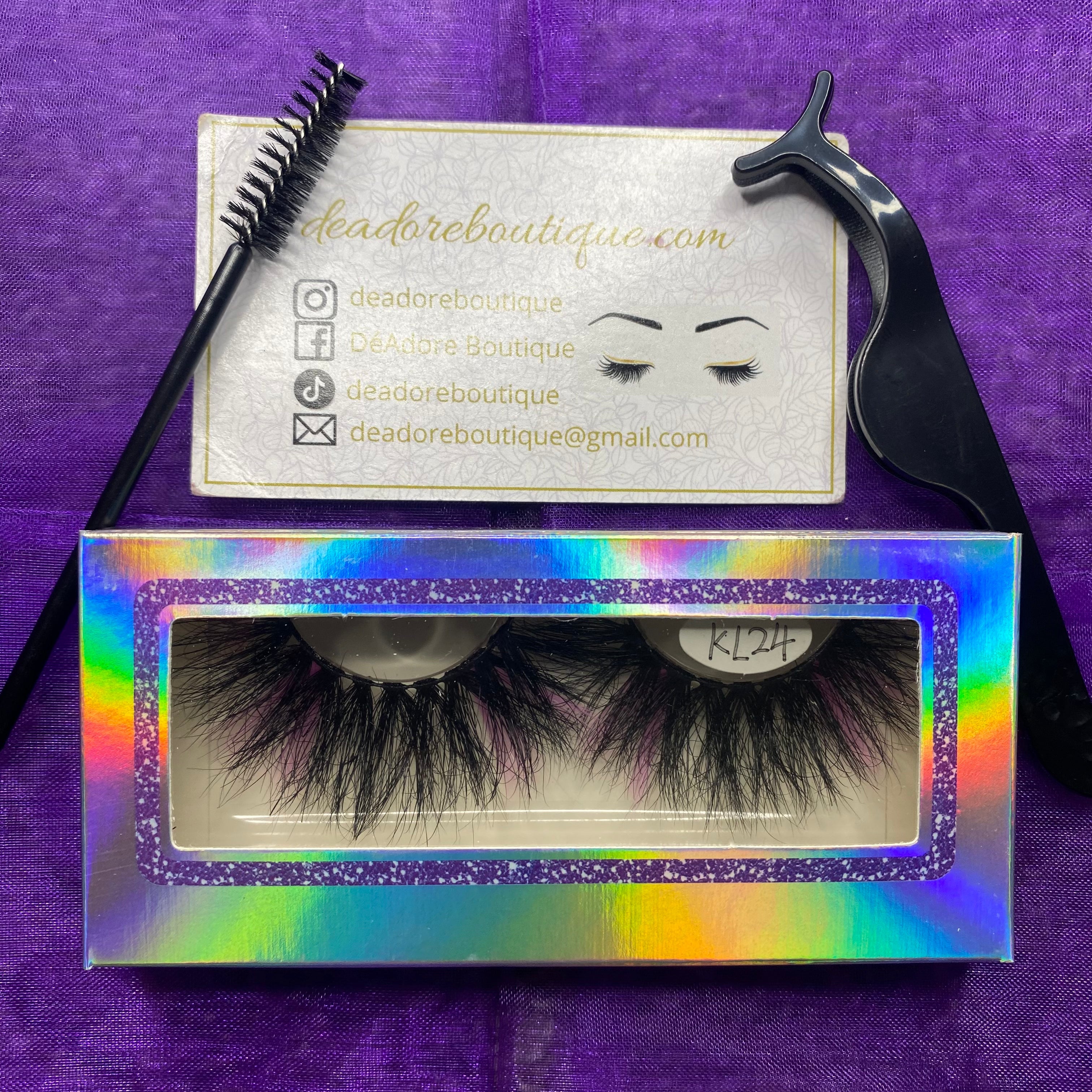 Mink Eyelashes with Color Extensions 25MM Pastel purple #24