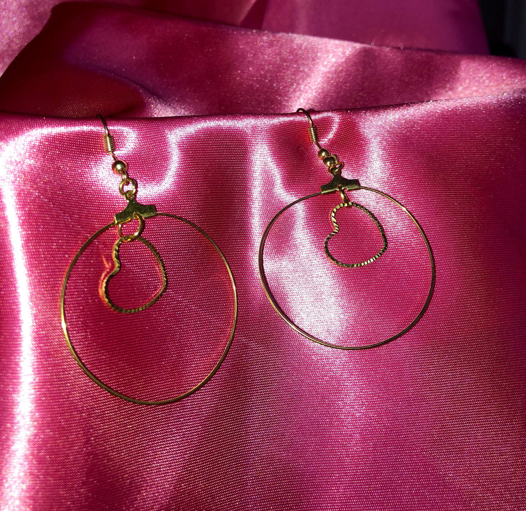 Heart hoop earrings