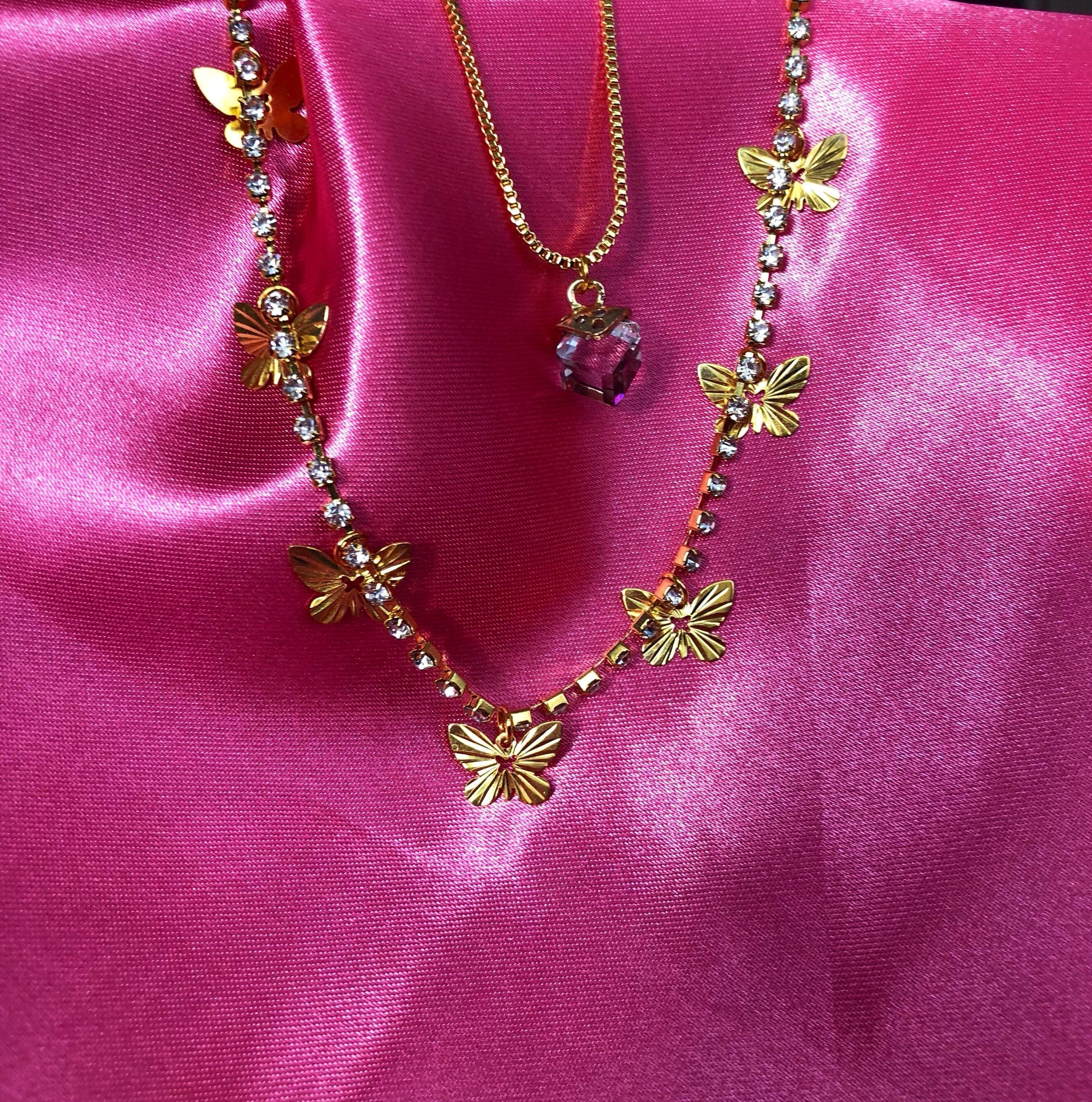 Golden butterflies necklace