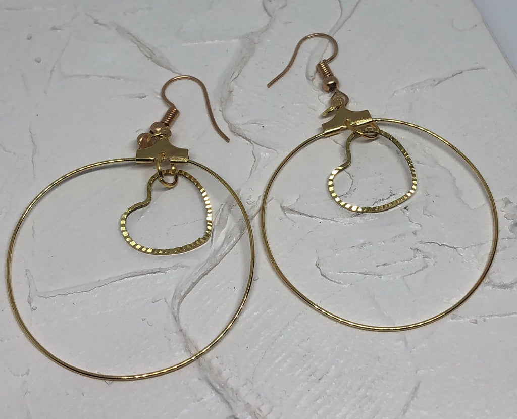 Heart hoop earrings