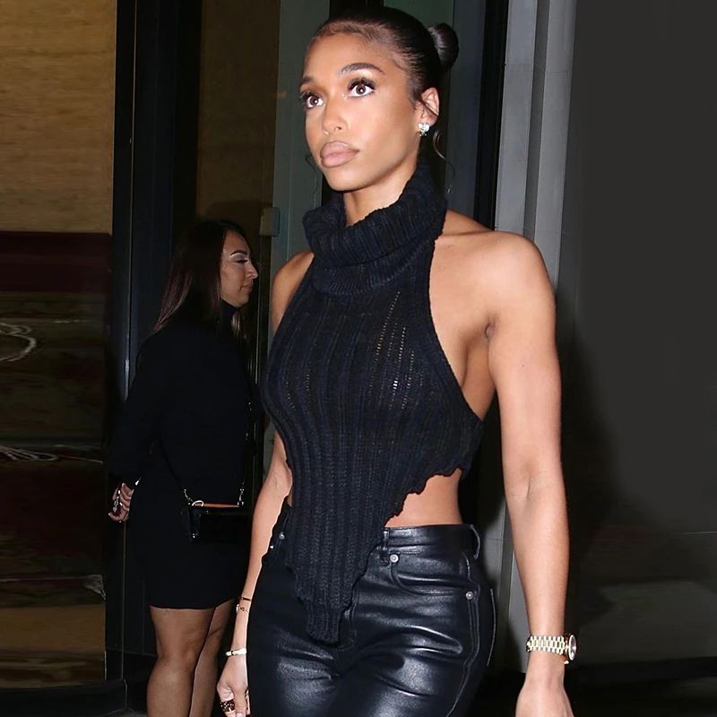 Knitted Sleeveless Top Black