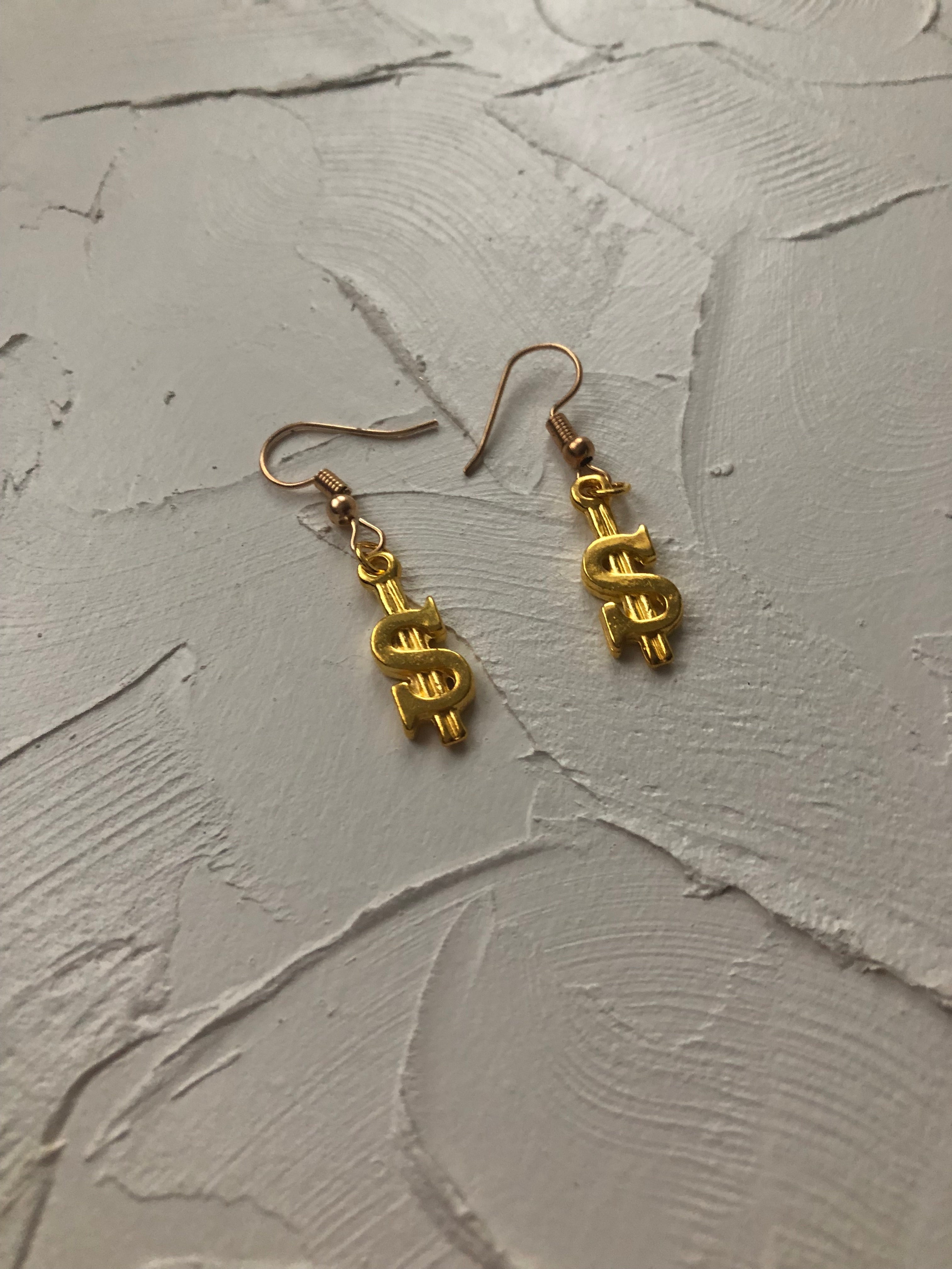 Mini dollar sign earrings