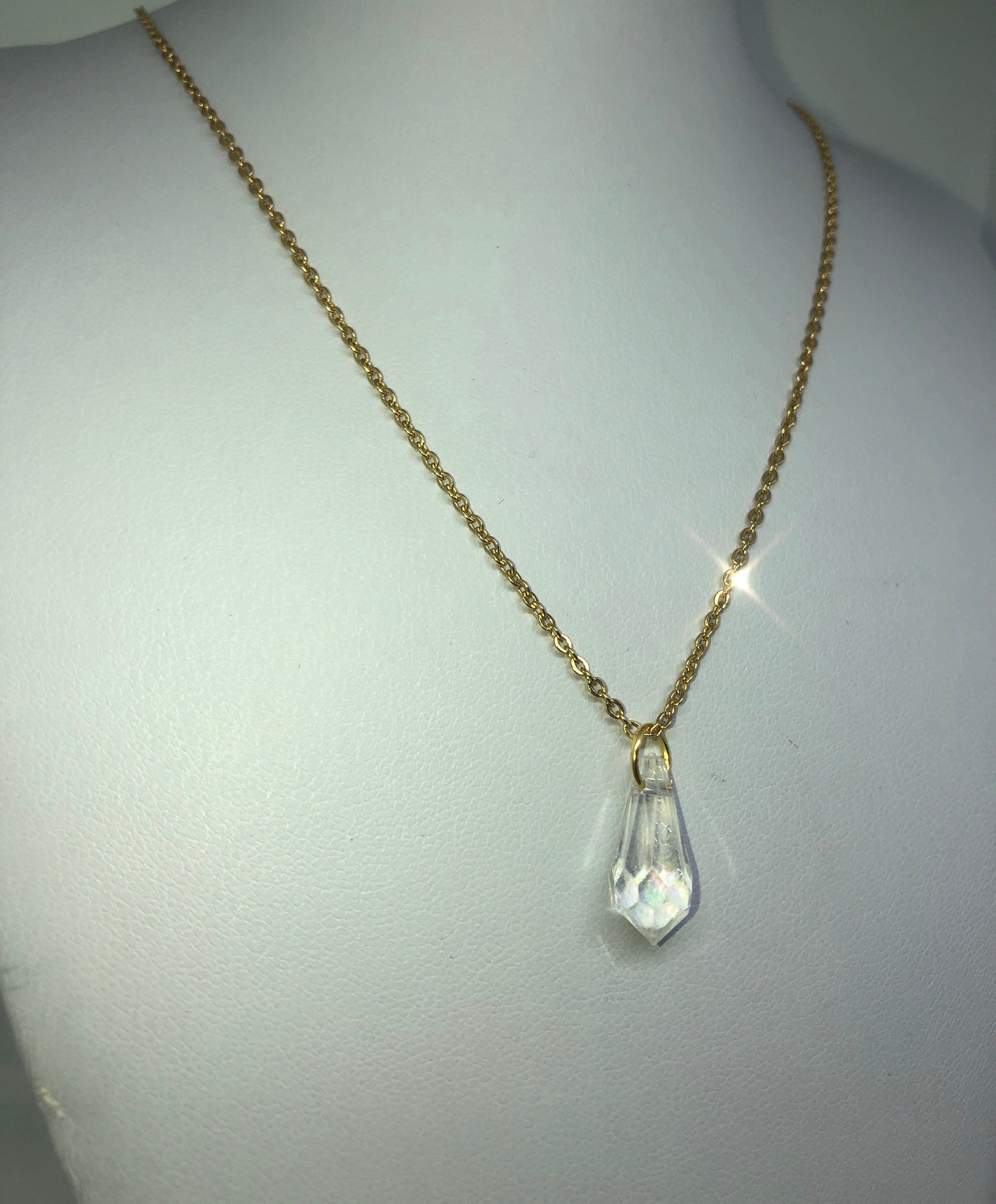 Crystal rain drop necklace