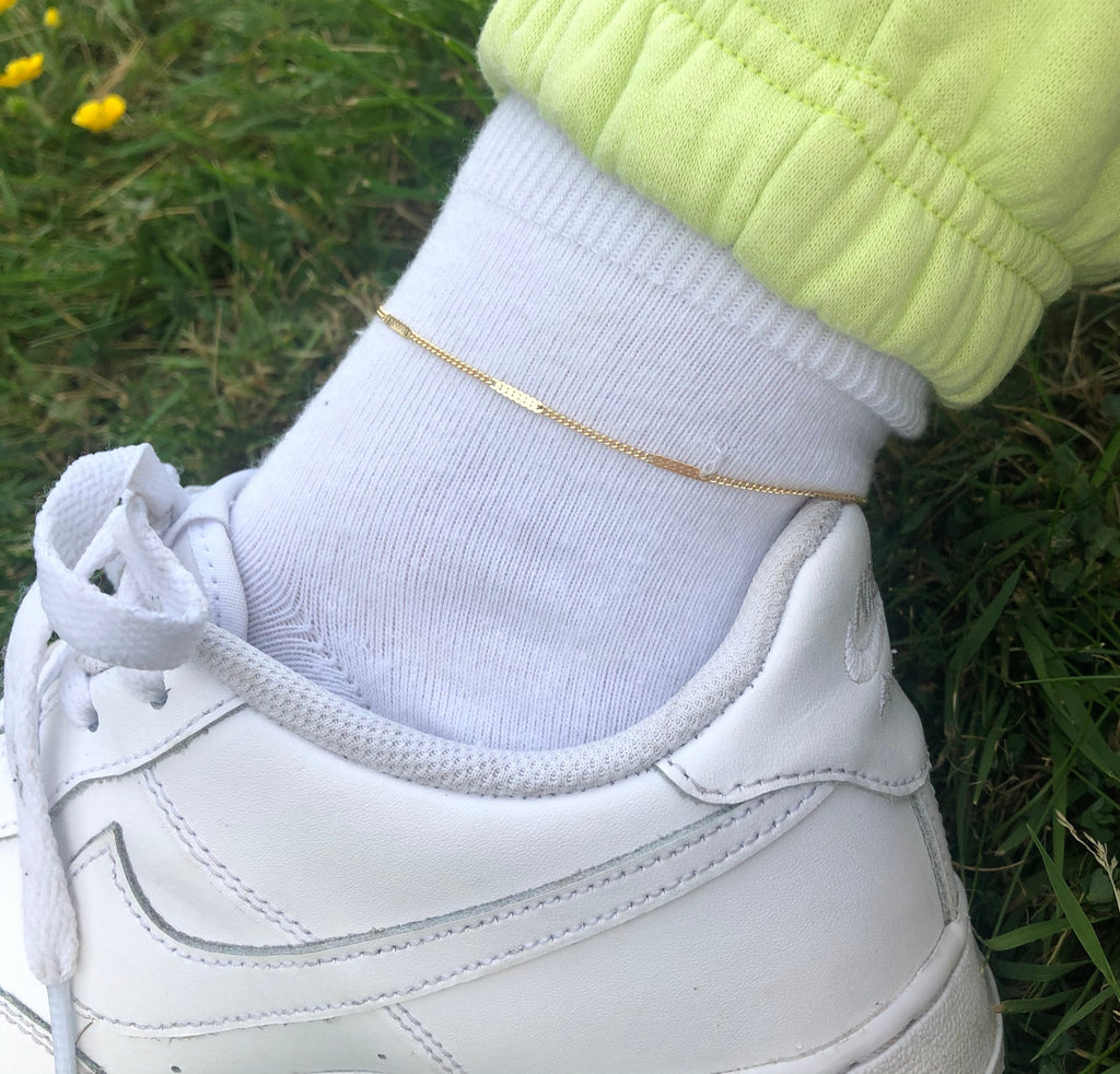 Pressed chain anklet Gold