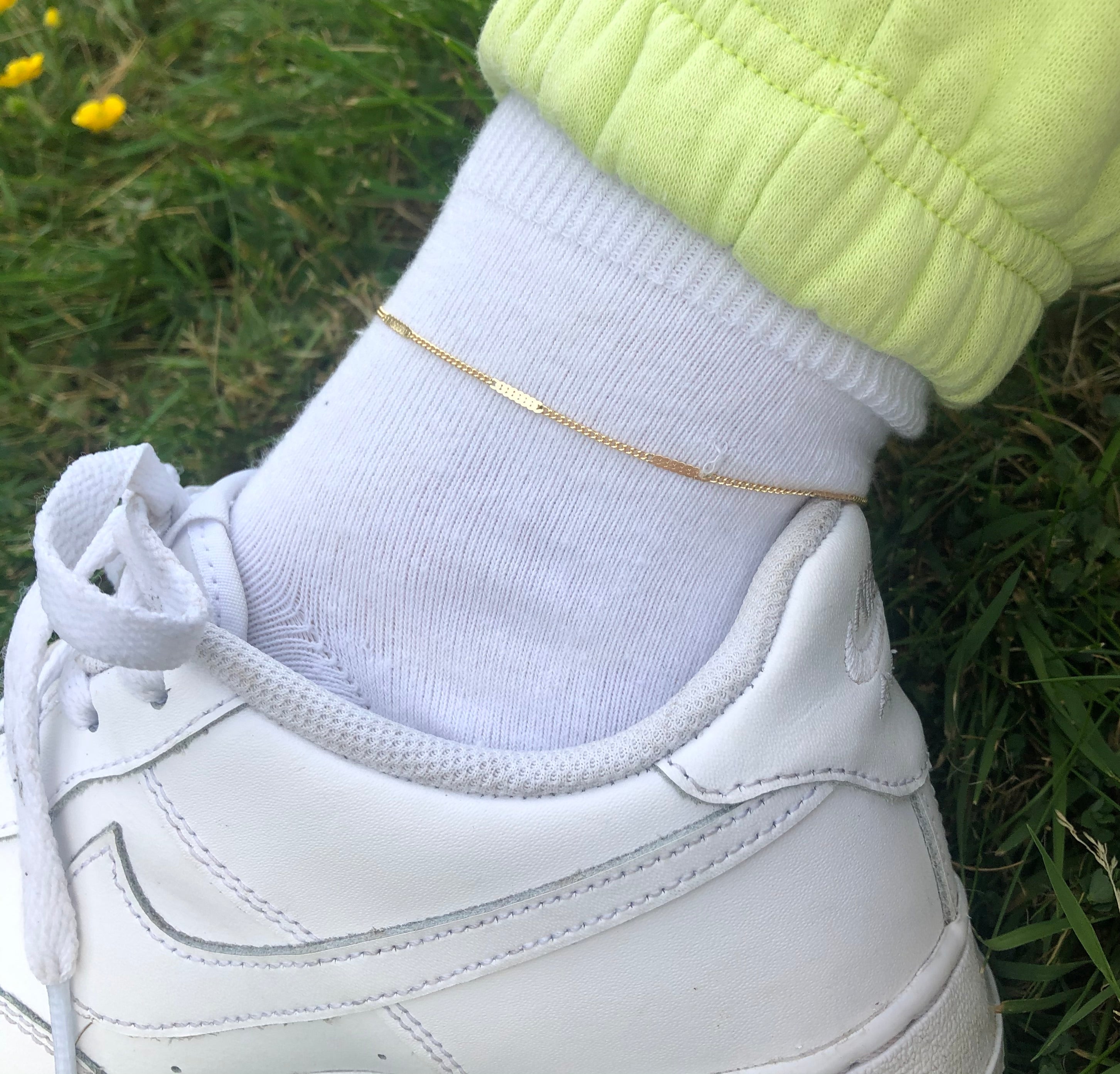 Pressed chain anklet Gold