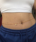Cz letter pendant belly chain Thin A