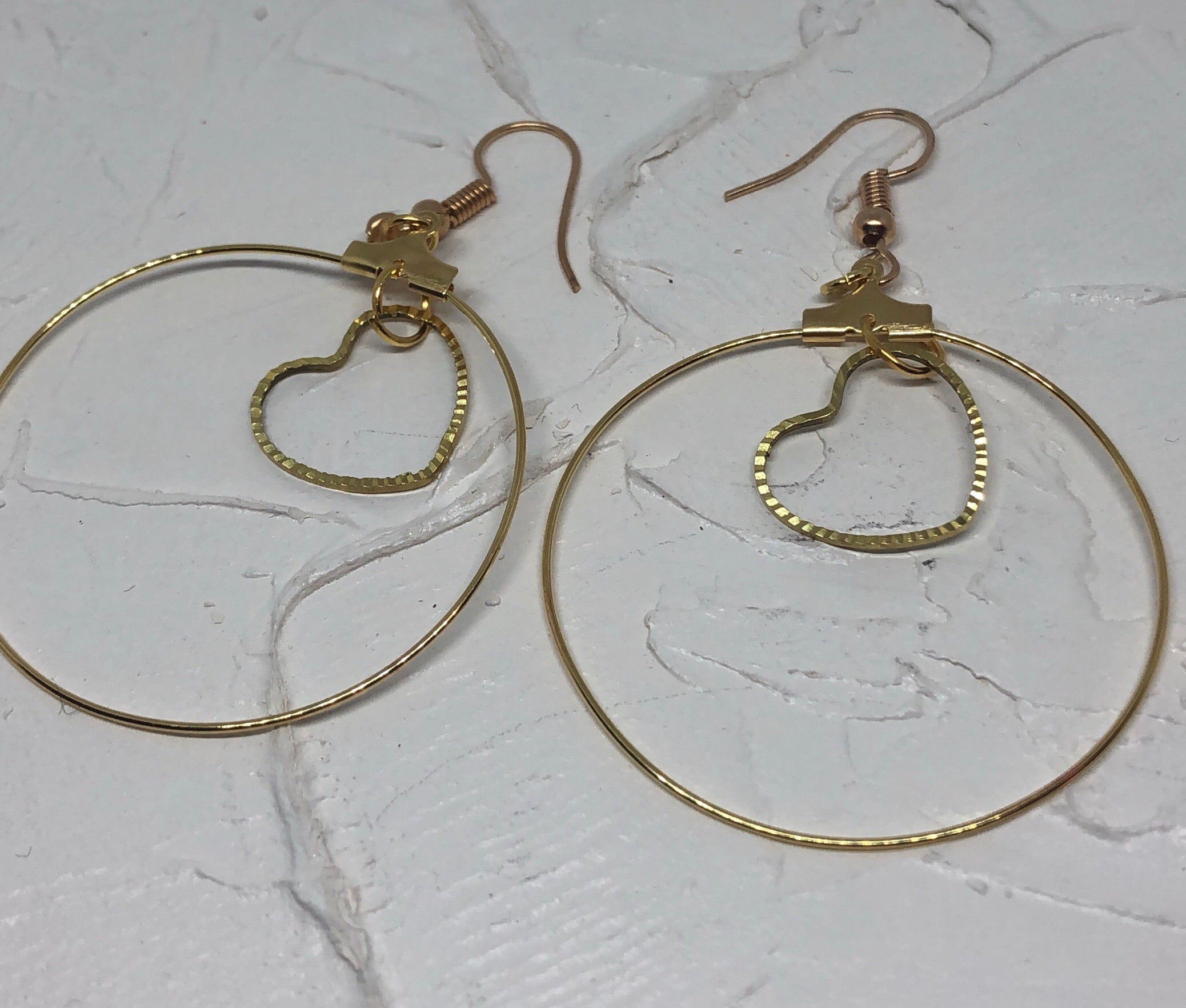 Heart hoop earrings