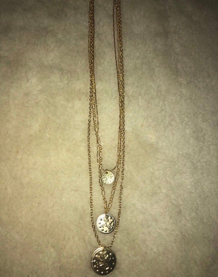 Triple coin necklace
