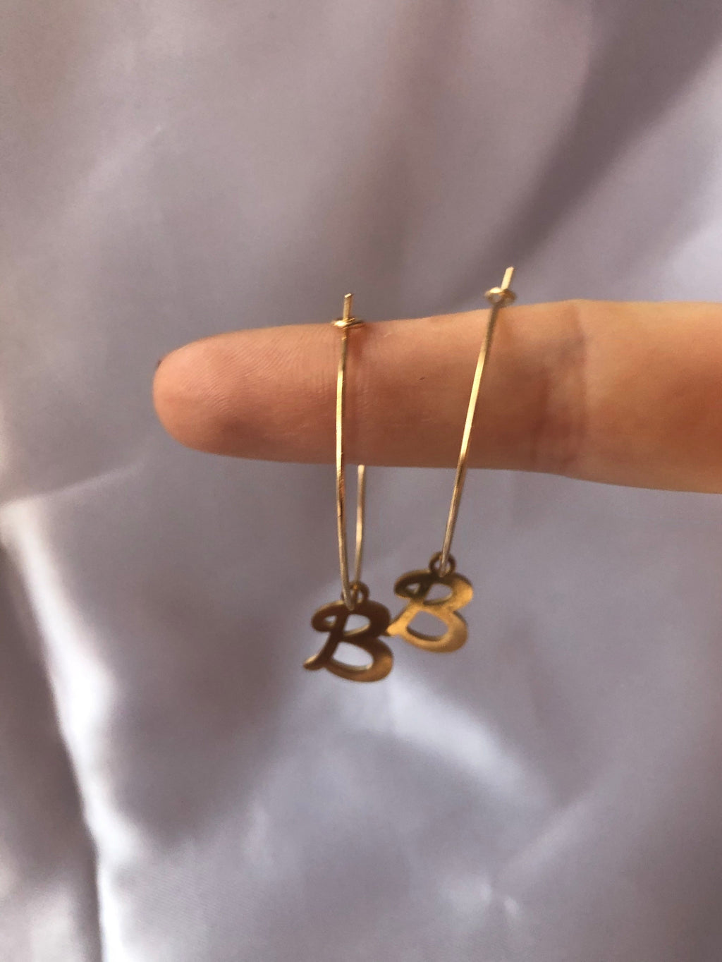 Charm letter hoops