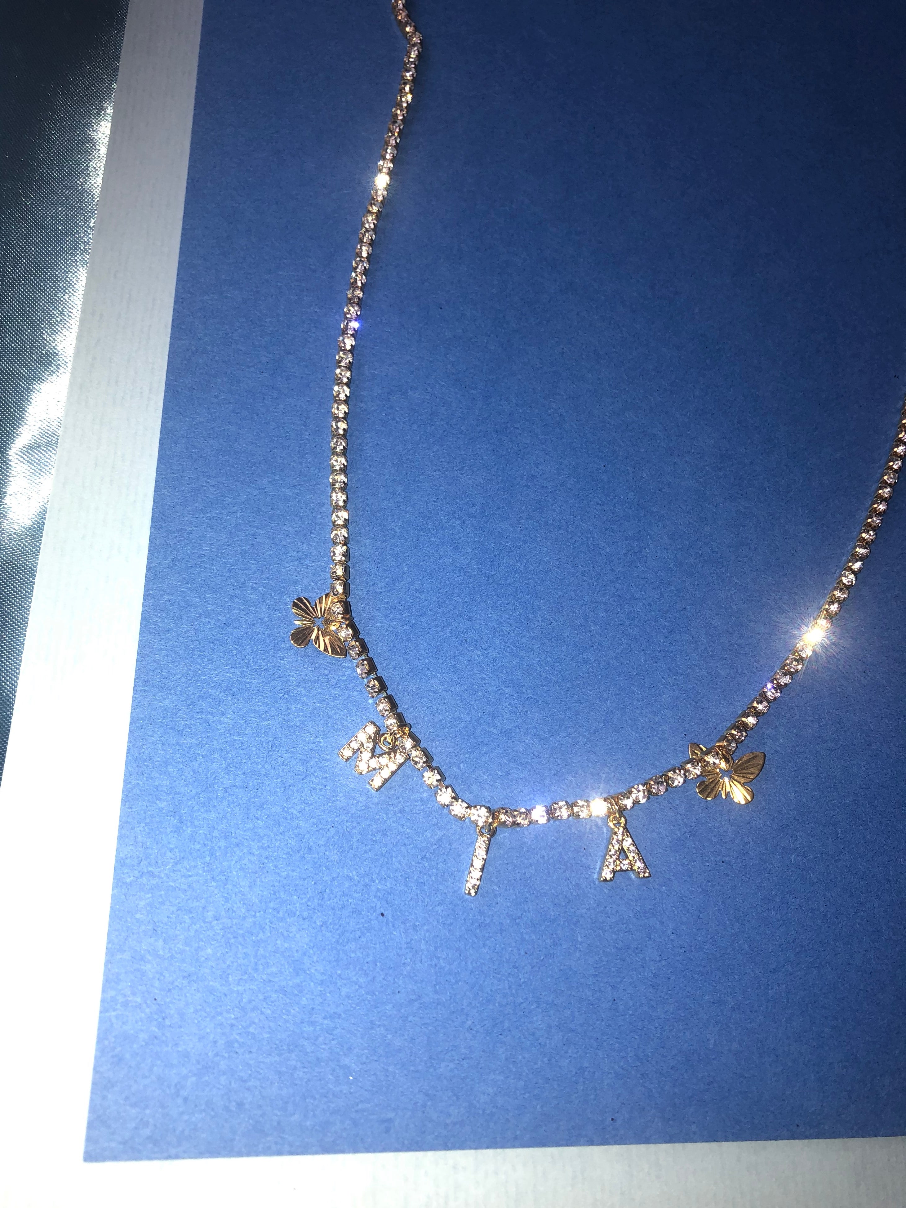 Butterfly name necklace