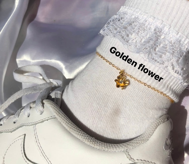 Pendant anklet III Golden flower