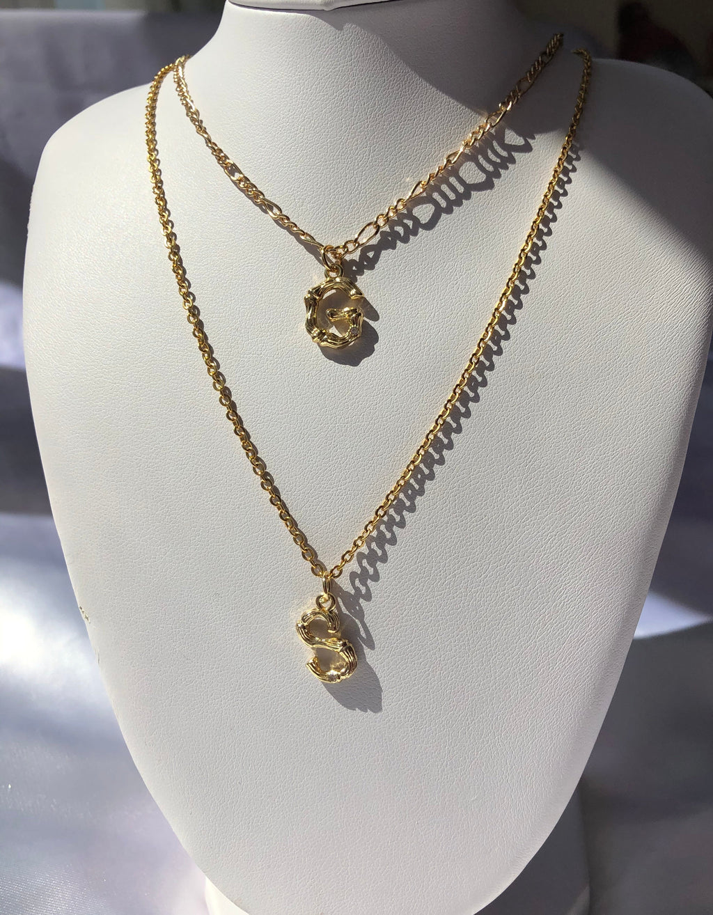 Bamboo letter necklace