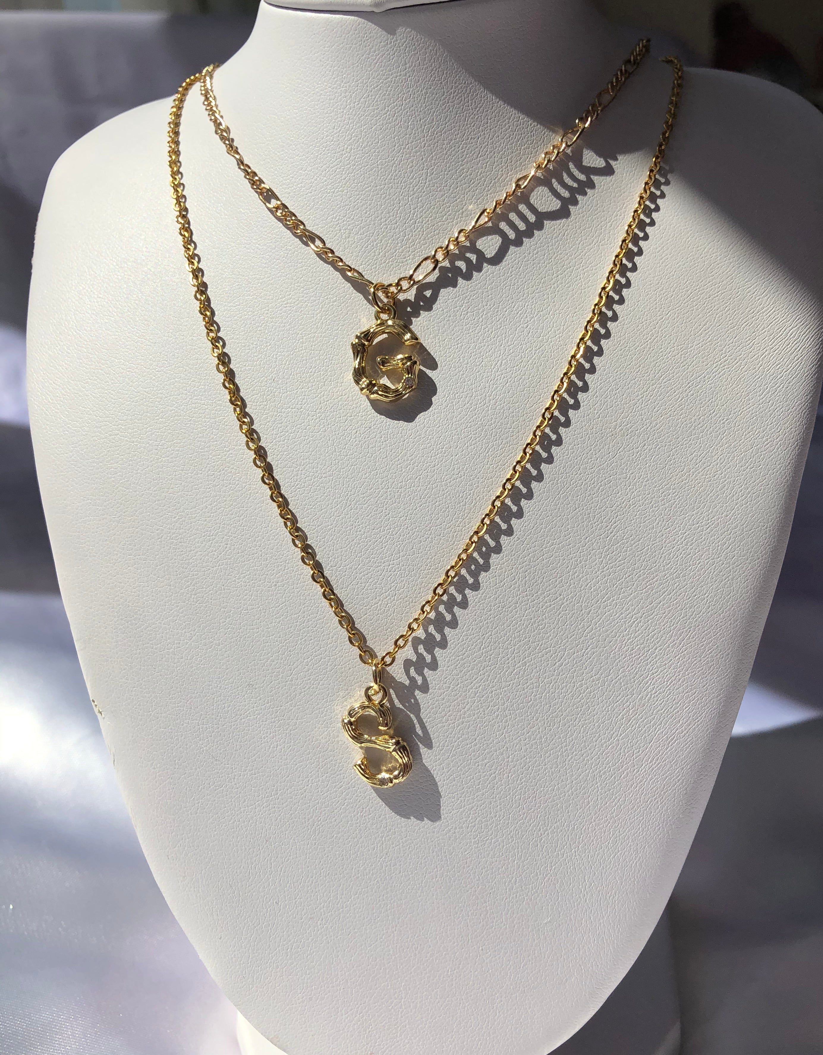 Bamboo letter necklace