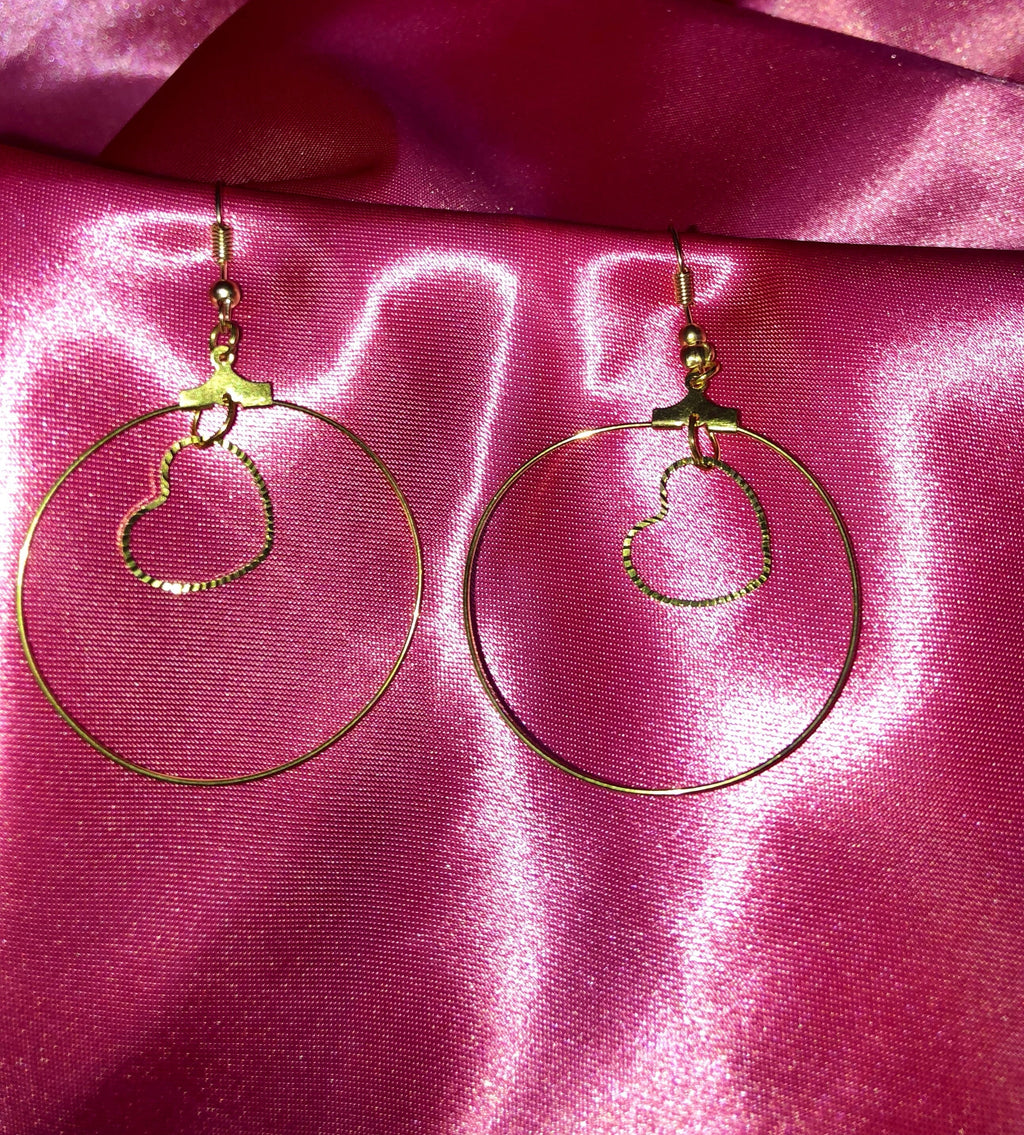 Heart hoop earrings