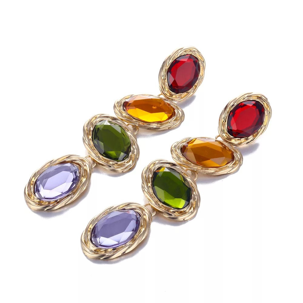 “DIVA” MULTI CRYSTAL EARRINGS