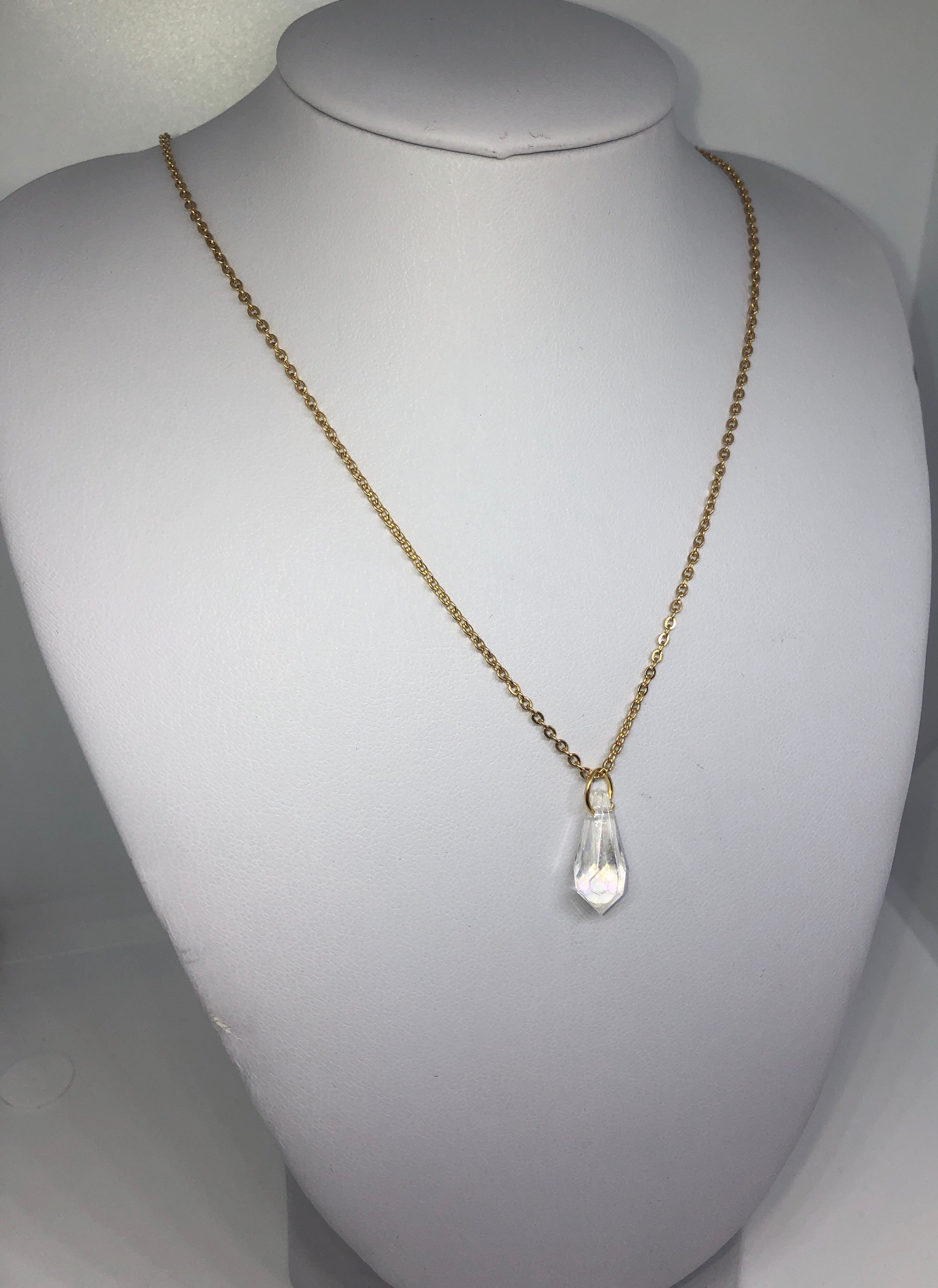 Crystal rain drop necklace