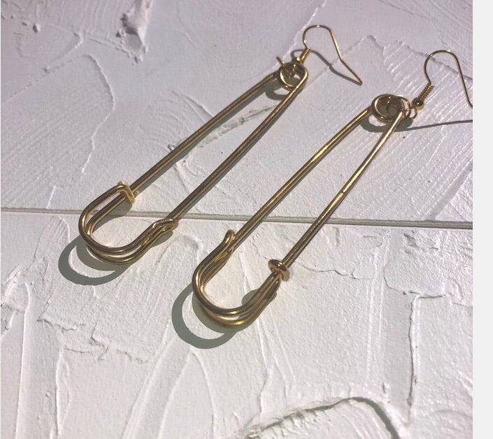 Safety pin earrings