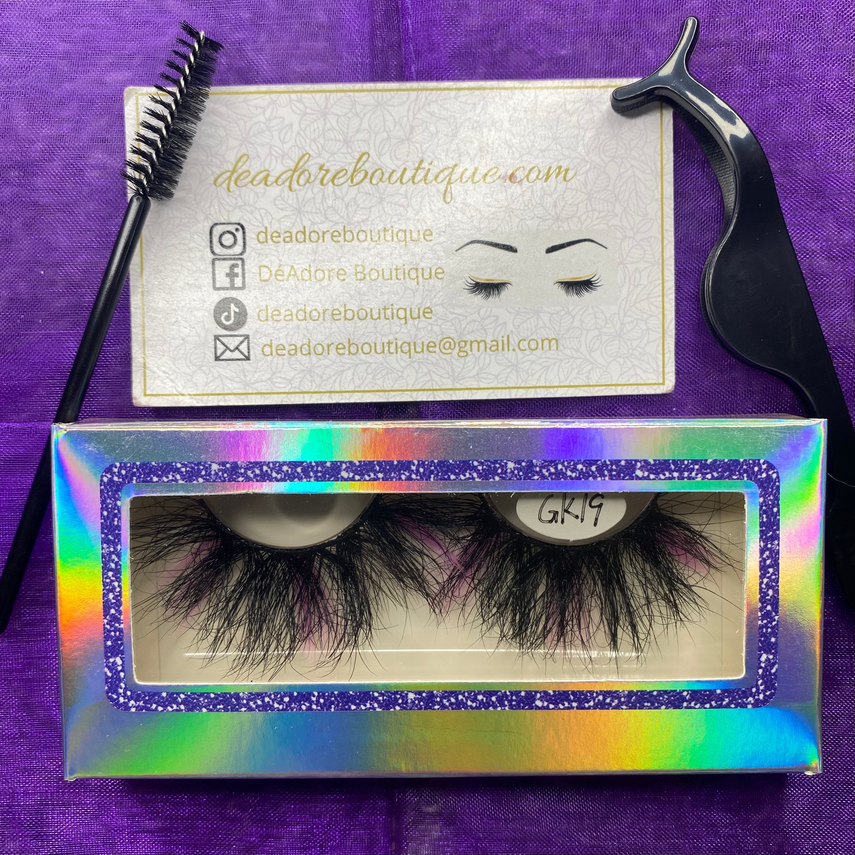 Mink Eyelashes with Color Extensions 25MM Pastel purple #19