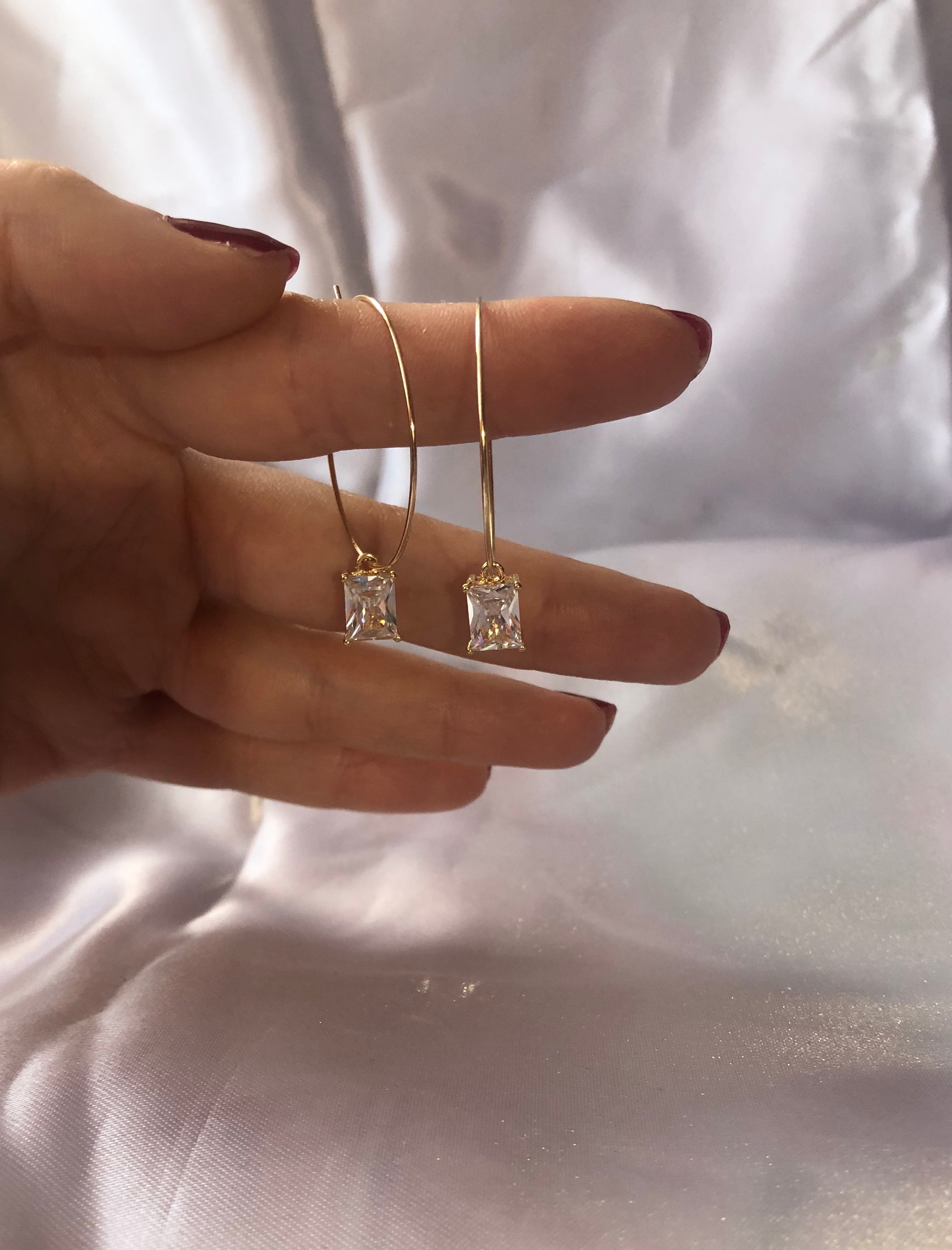 Cz pendant hoops
