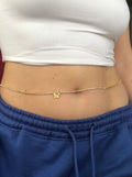 Butterfly belly chain Rhinestone Gold
