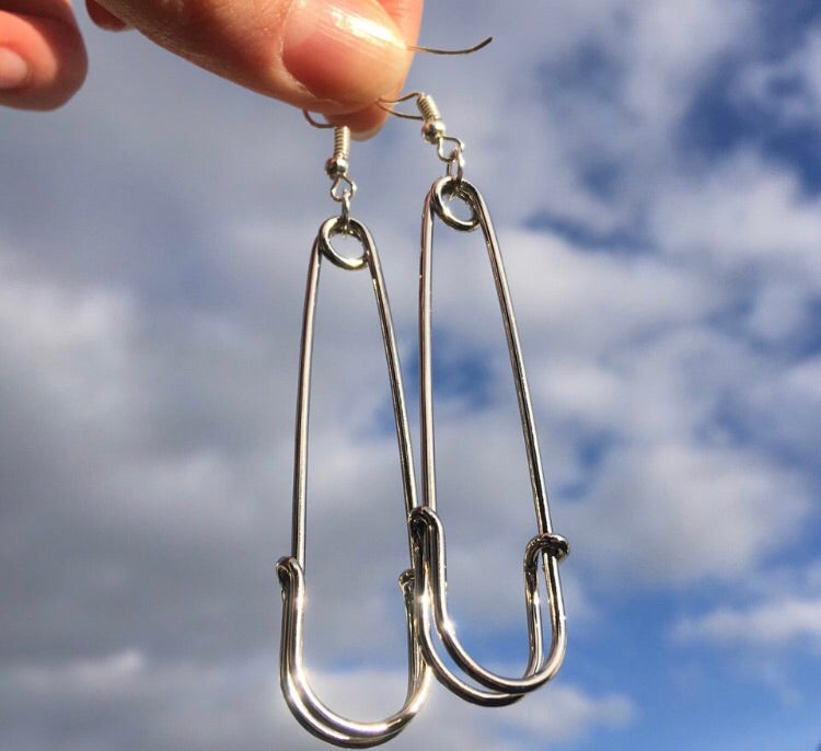 Safety pin earrings