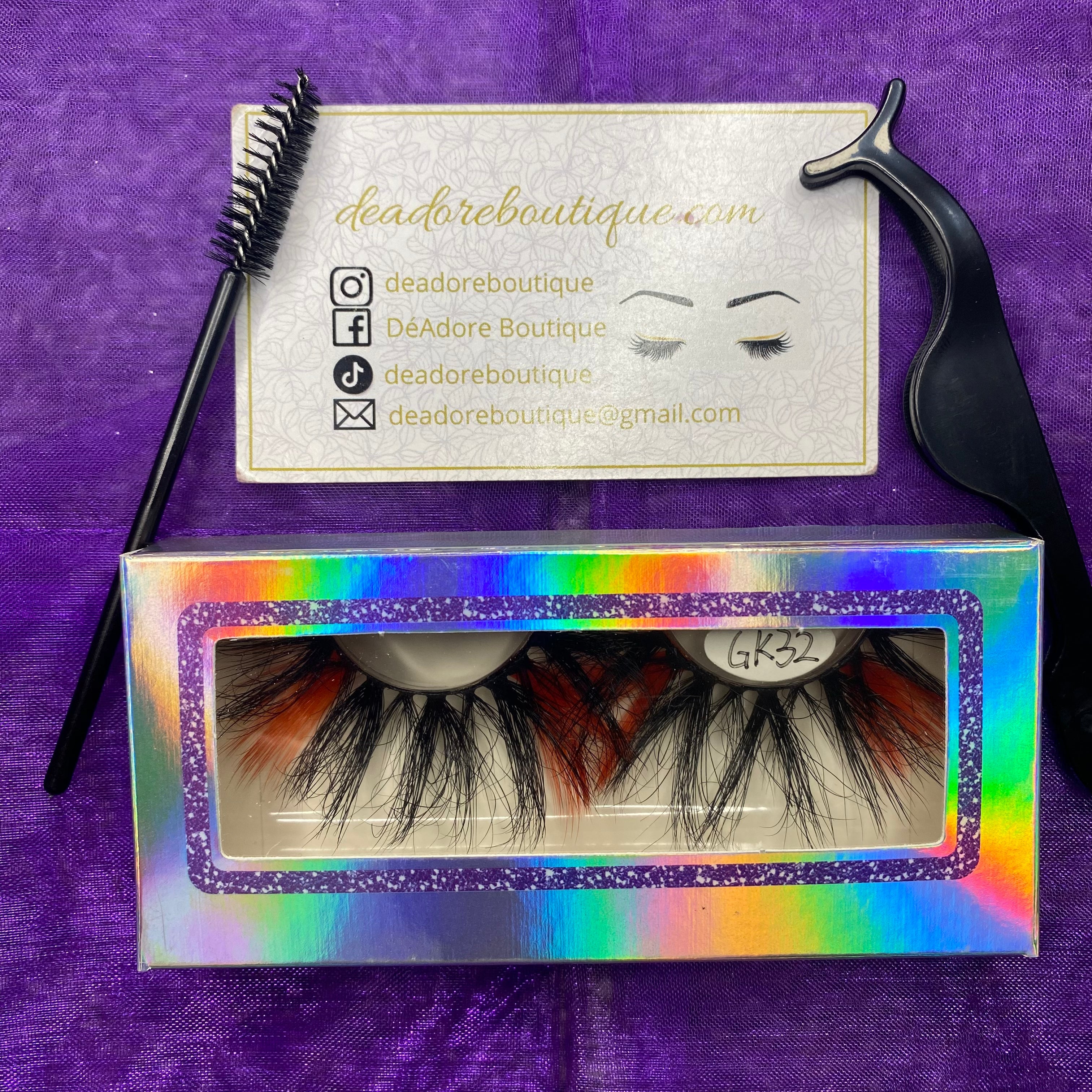 Mink Eyelashes with Color Extensions 25MM Red