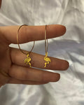 Love key/flamingo pendant hoops Flamingo