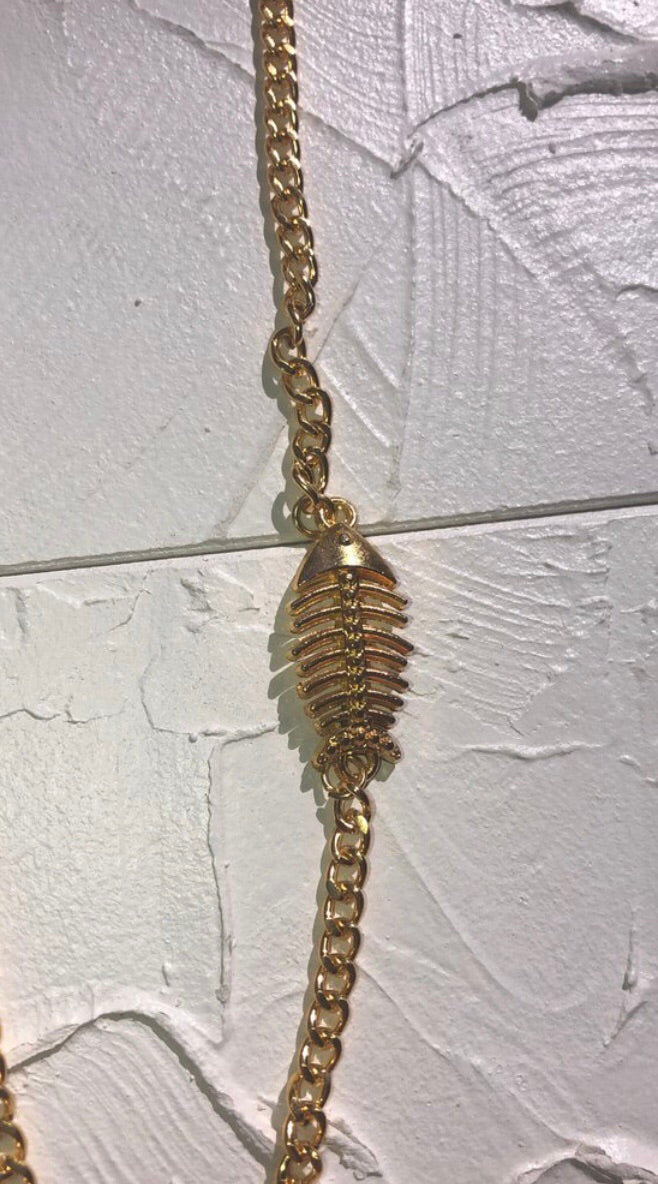 Fish bone necklace