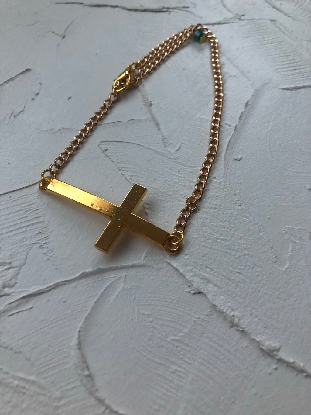 Gold cross anklet