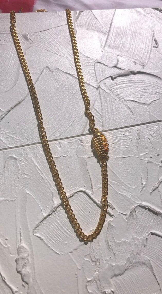 Fish bone necklace