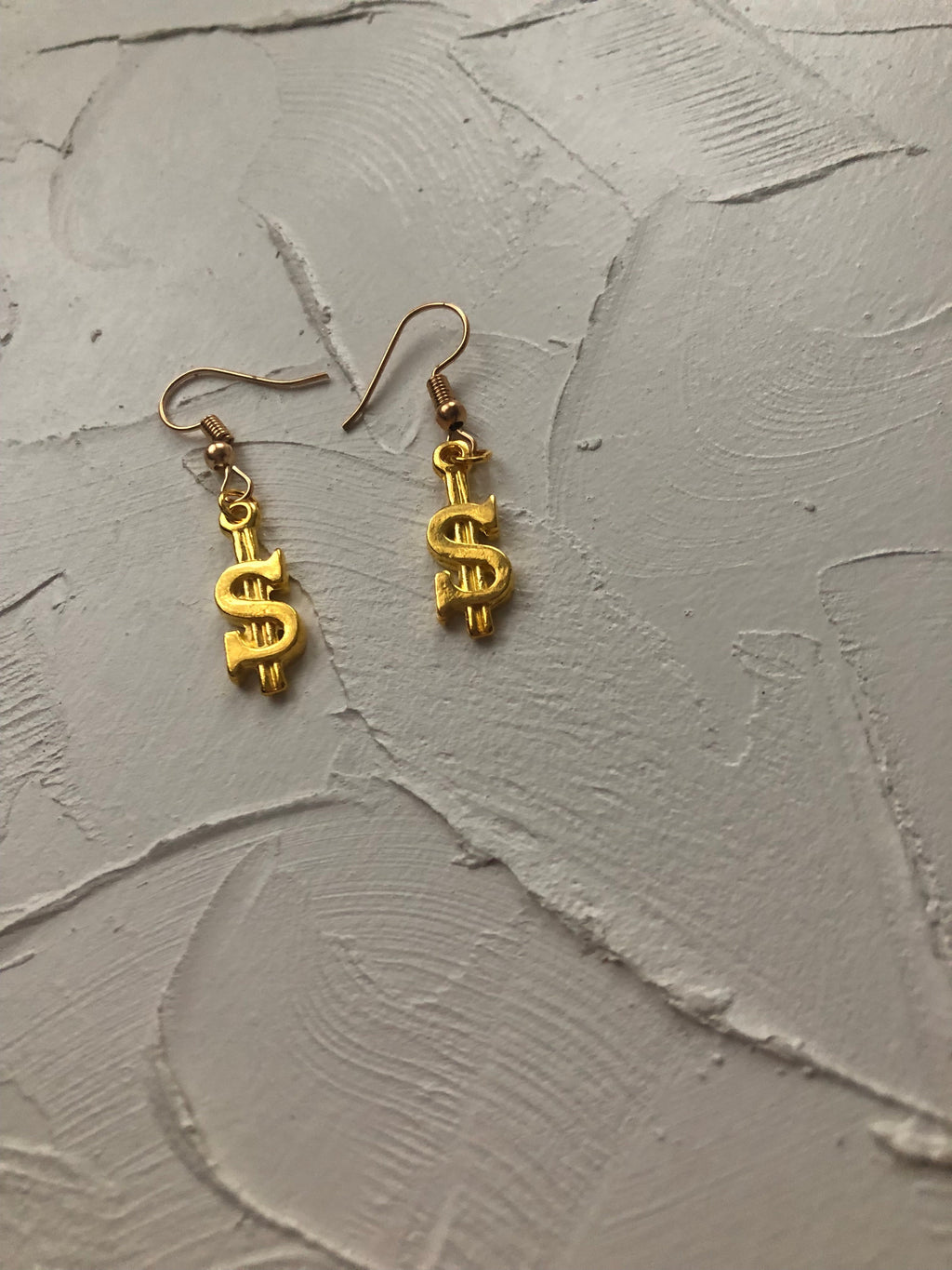 Mini dollar sign earrings