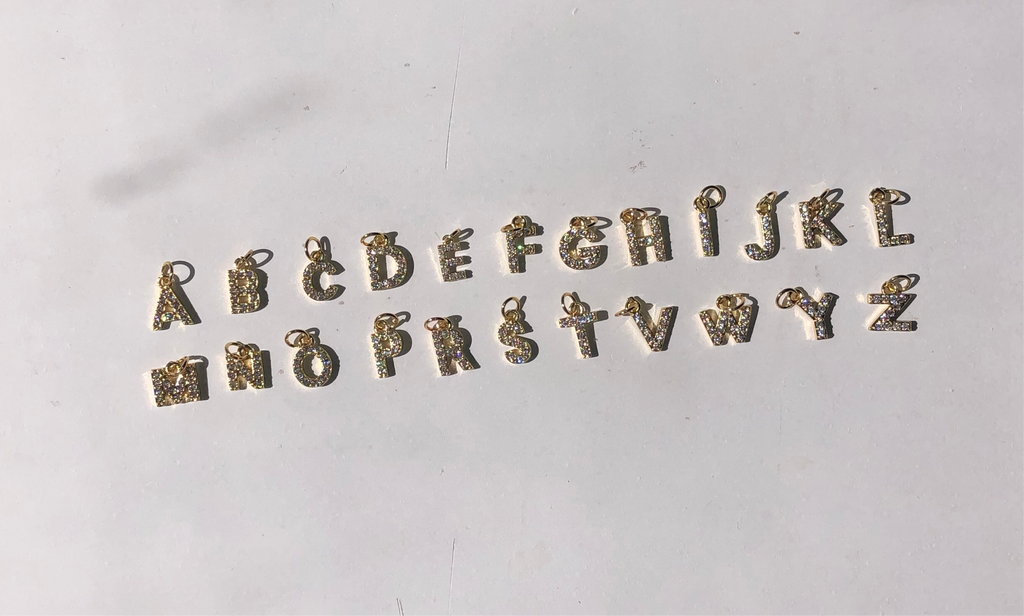 CZ letter anklet