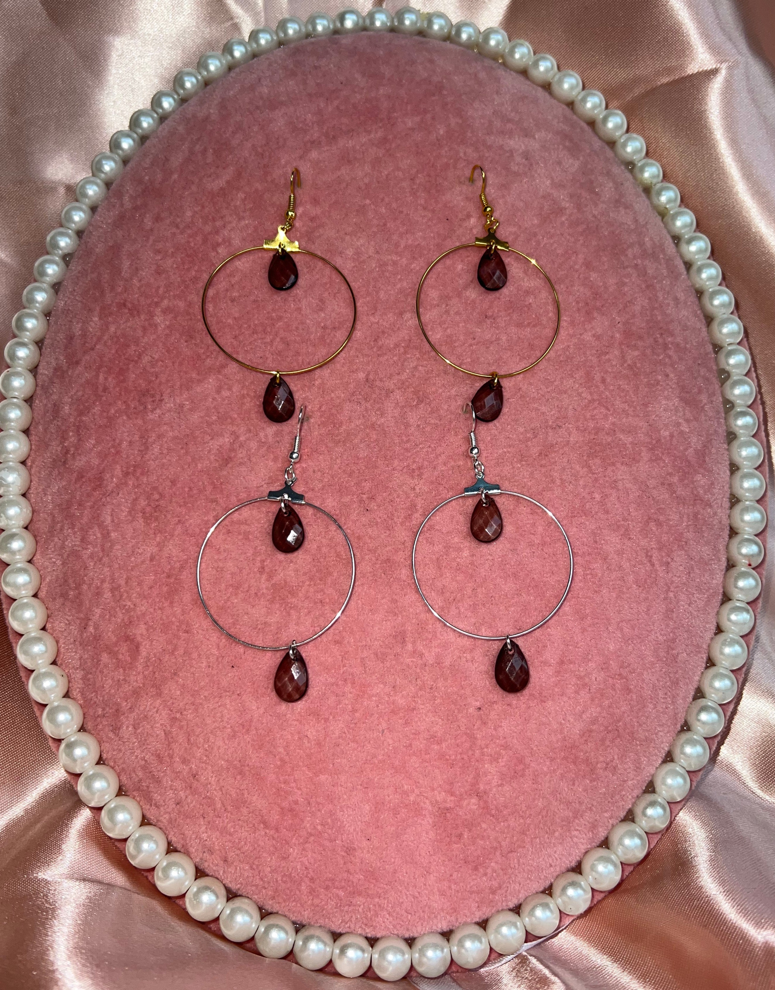 Black pendant hoops