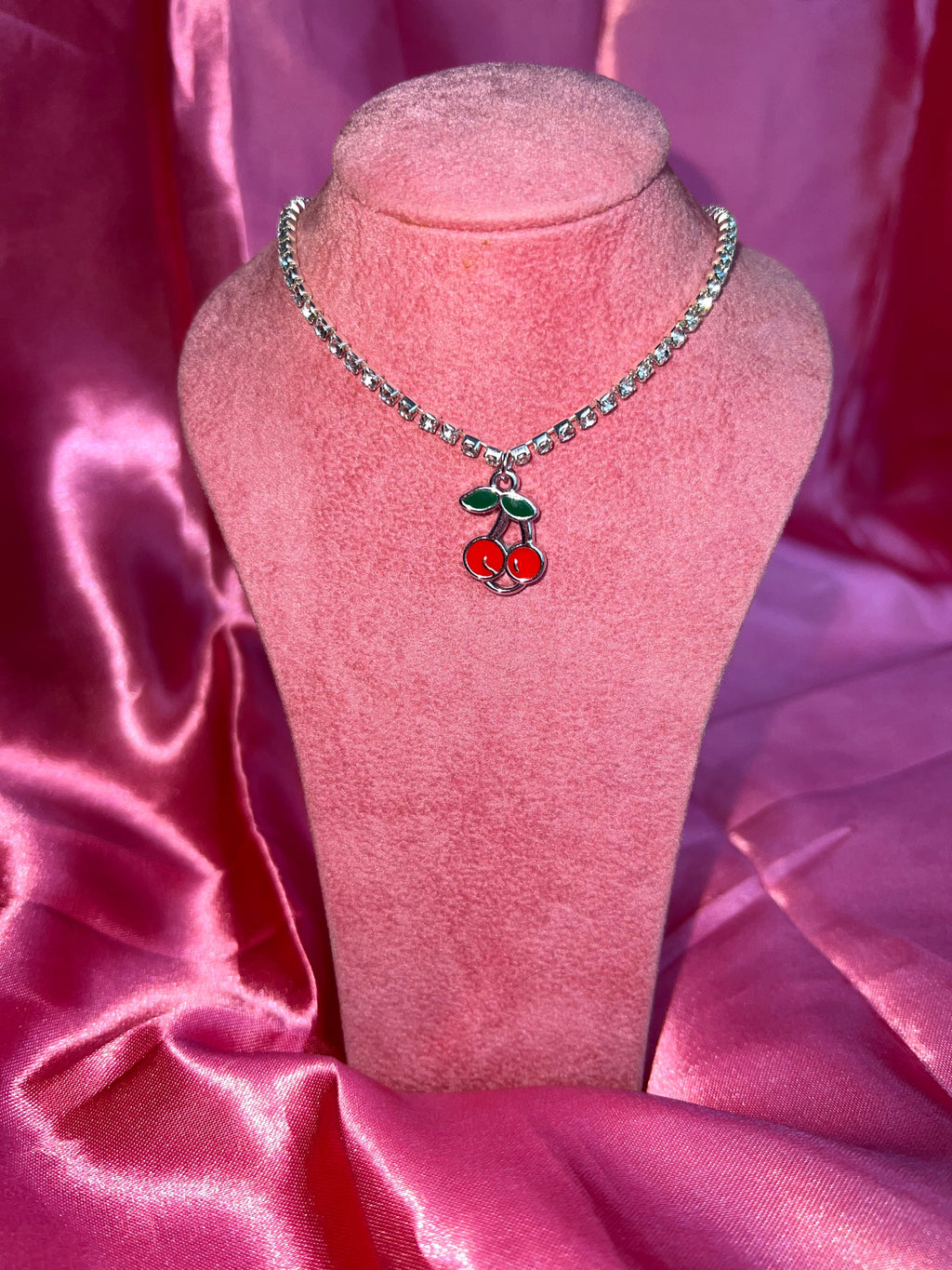 Cherry necklace Rhinestone