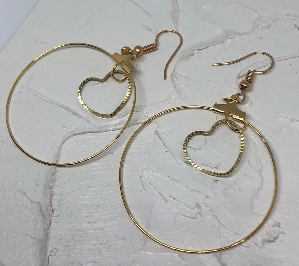 Heart hoop earrings