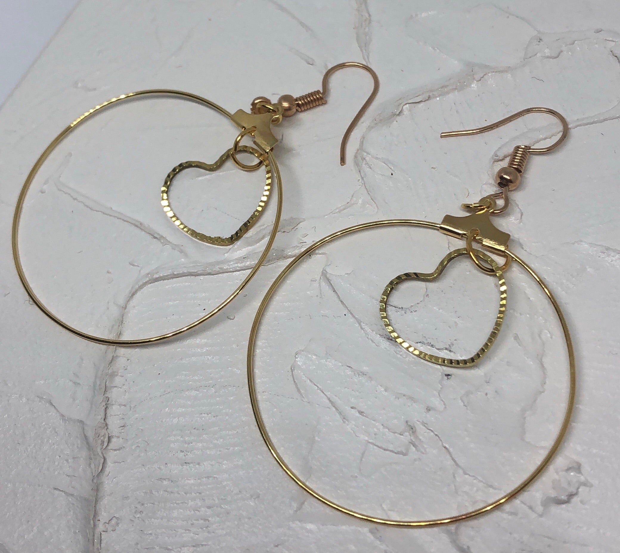 Heart hoop earrings