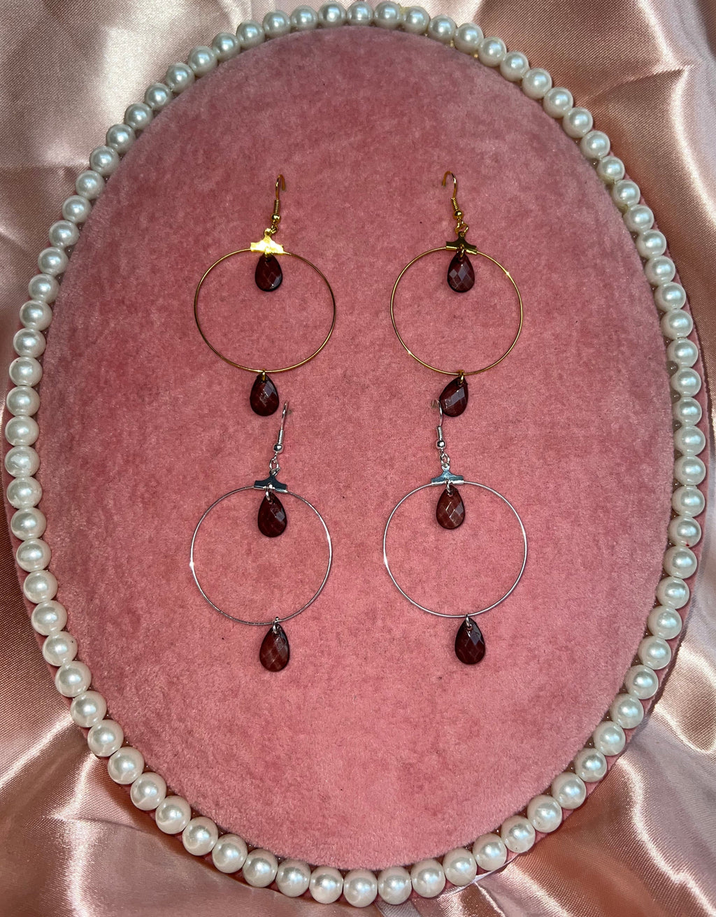 Black pendant hoops
