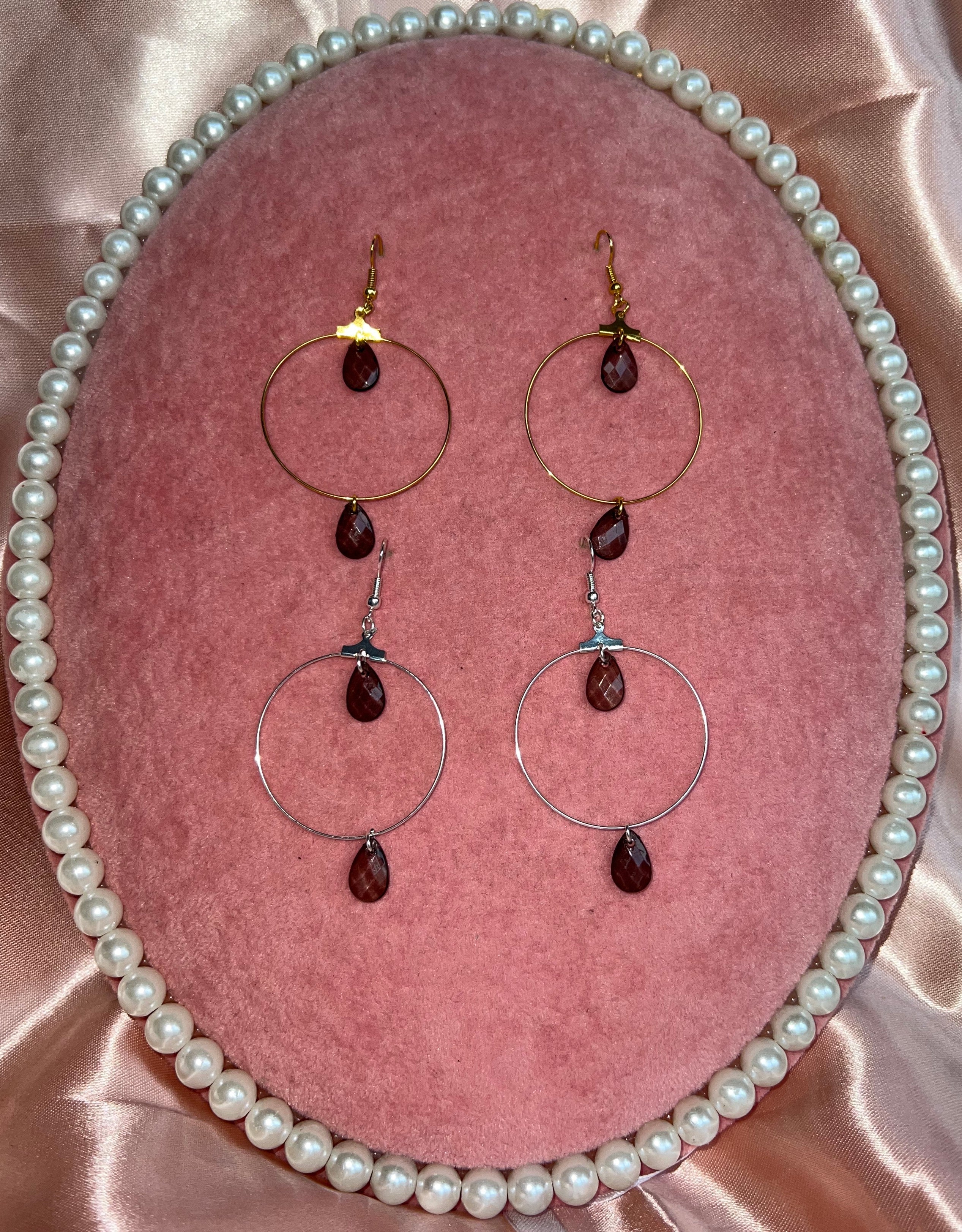 Black pendant hoops