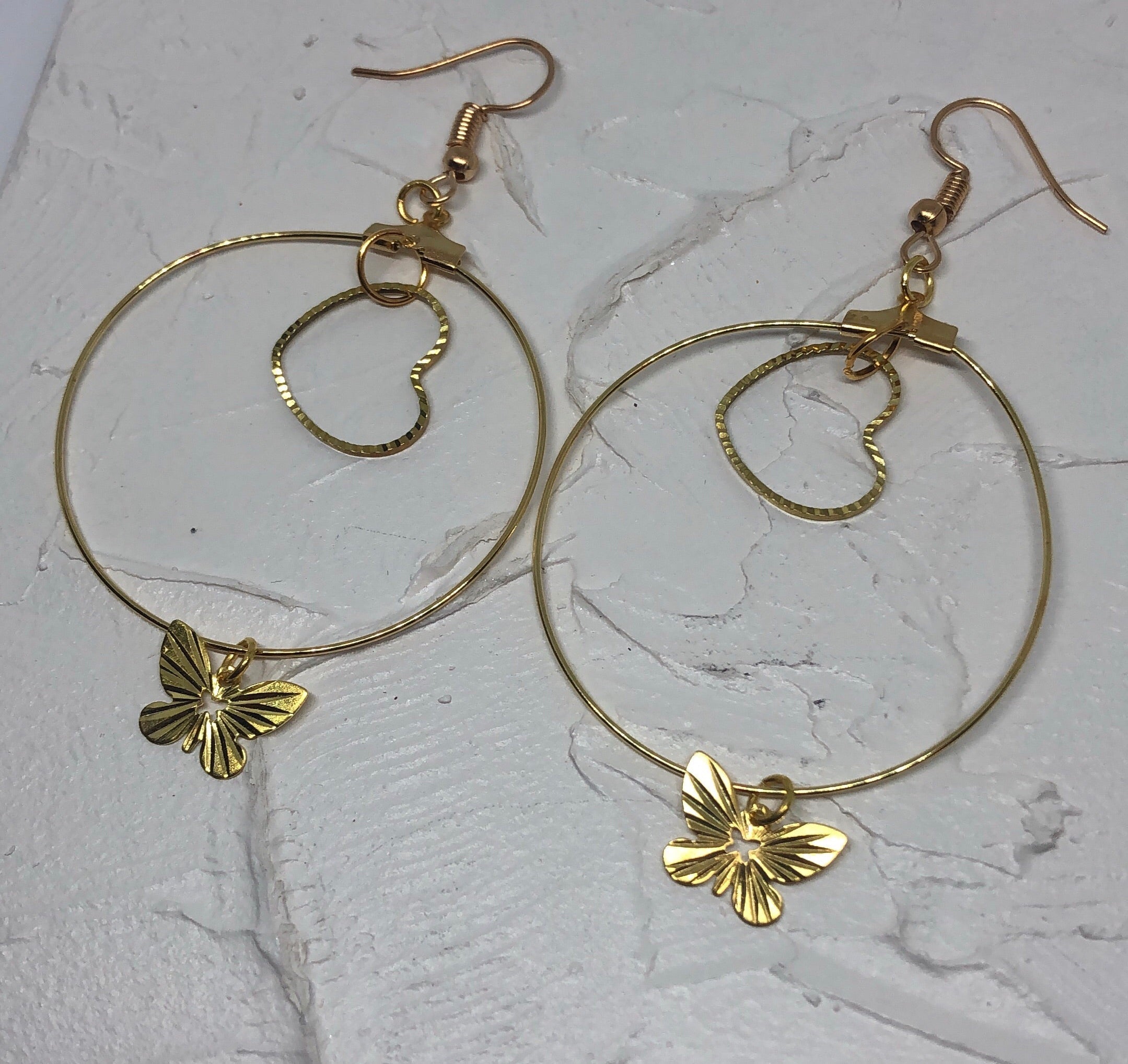 Heart+butterfly hoops