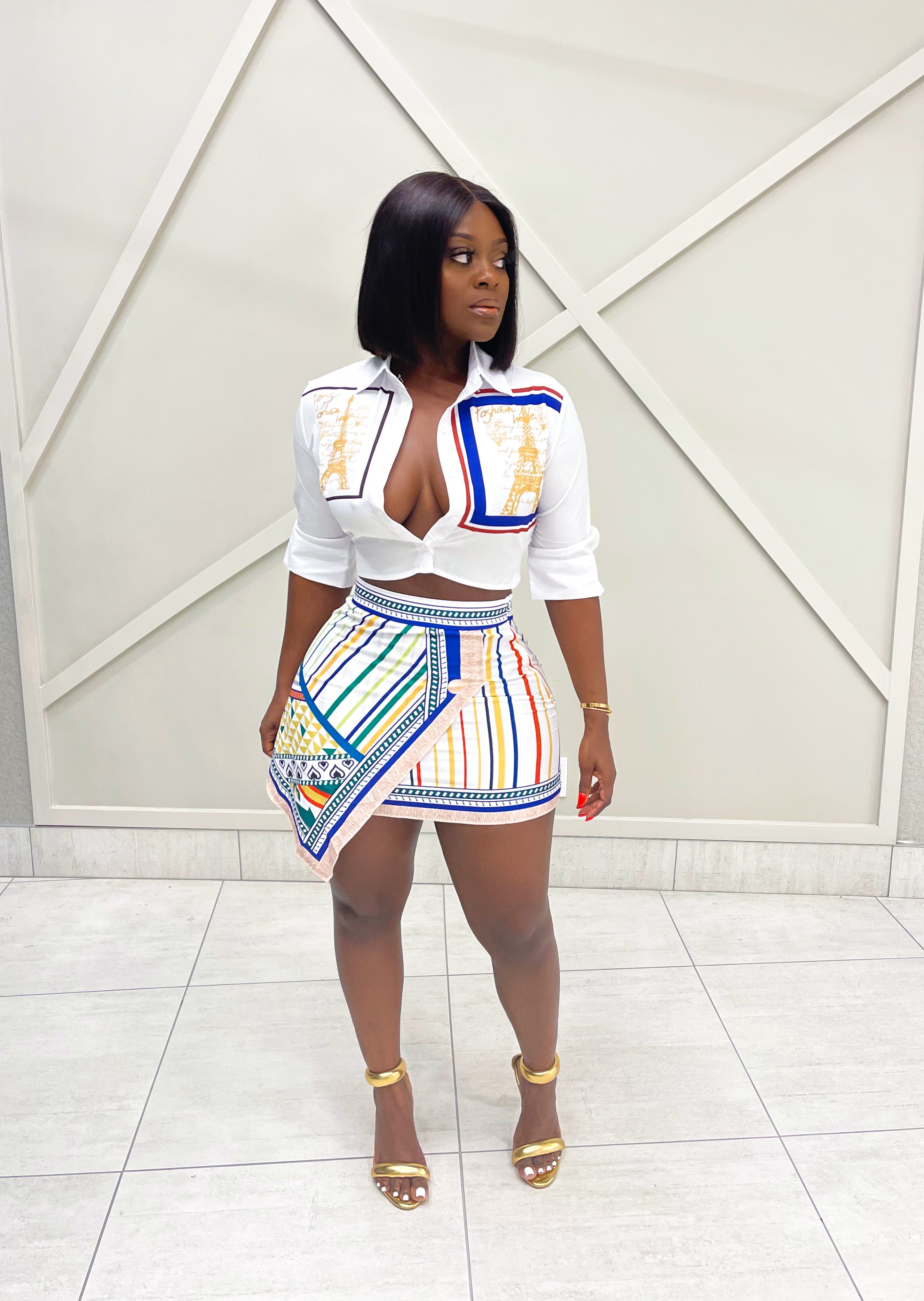 “PARIS NIGHT” SKIRT SET (S-XL)