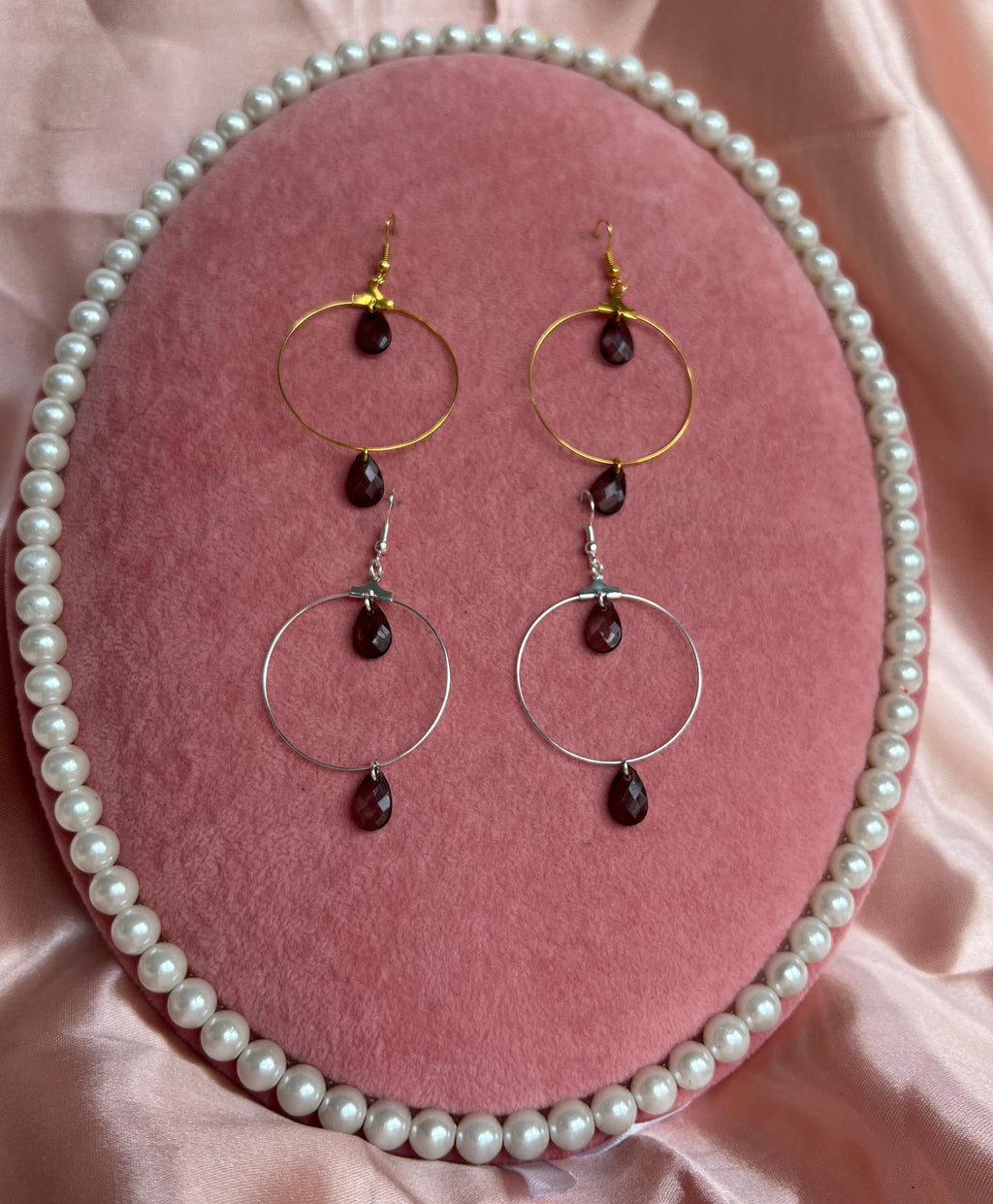 Black pendant hoops