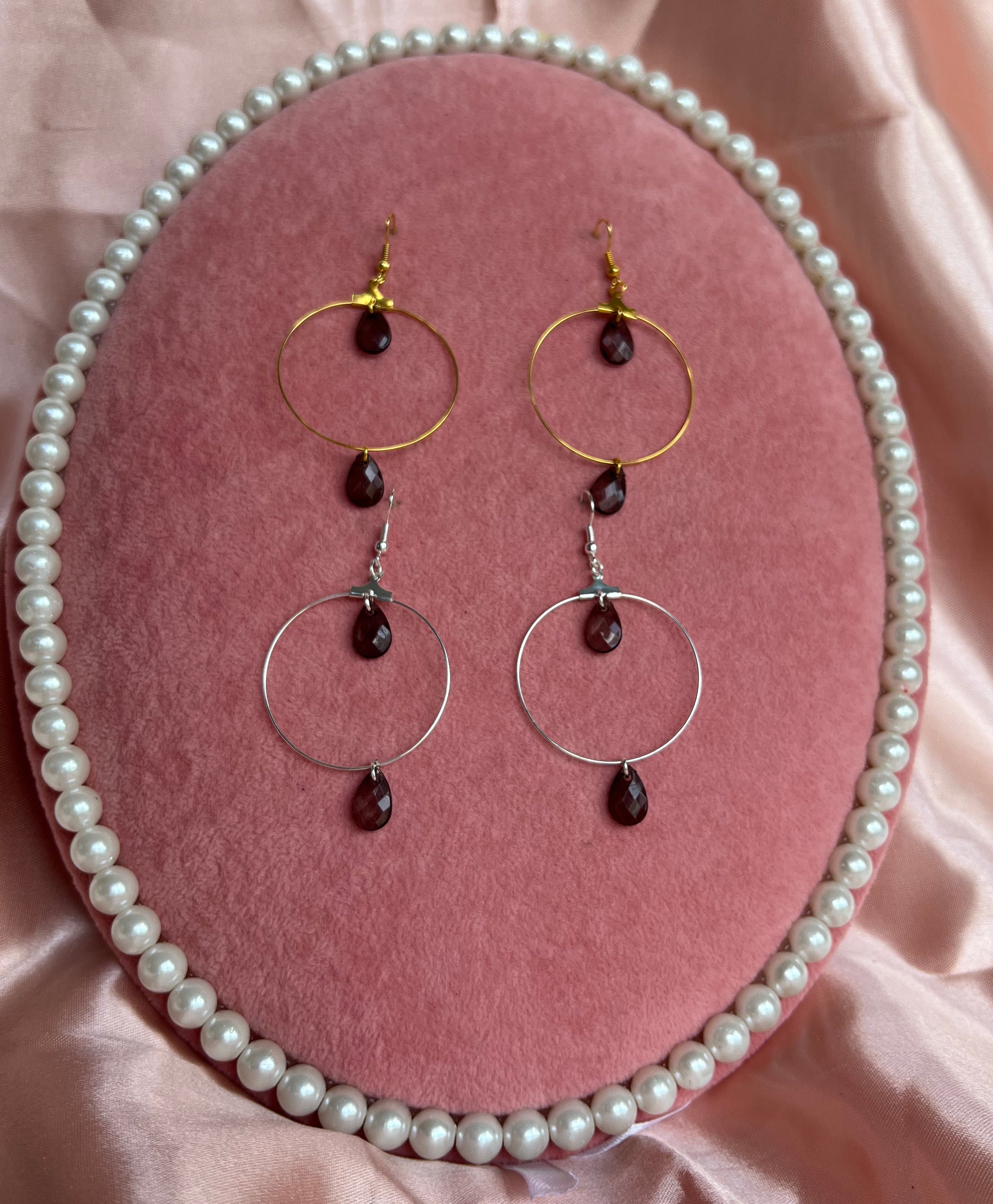 Black pendant hoops
