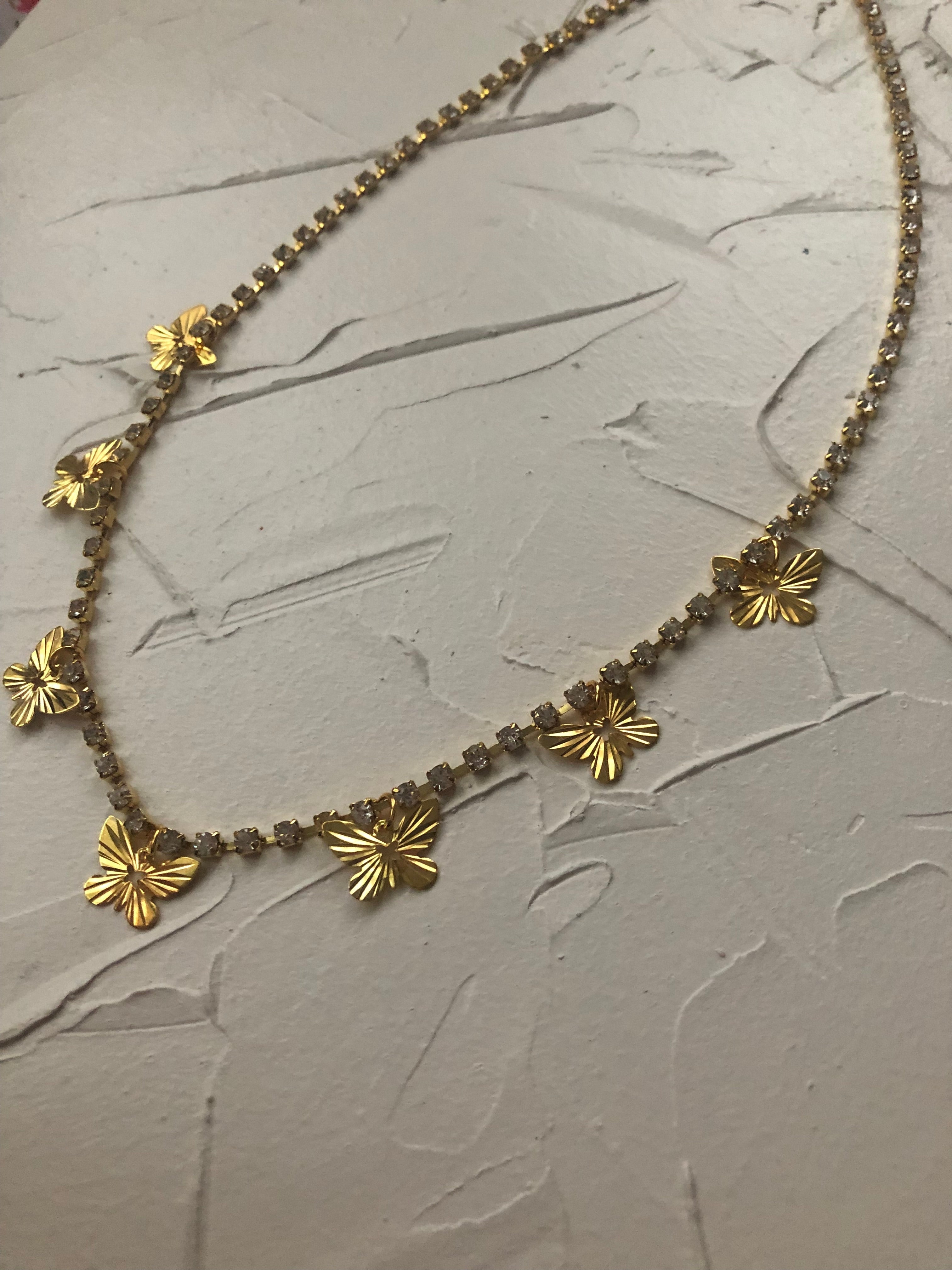 Golden butterflies necklace