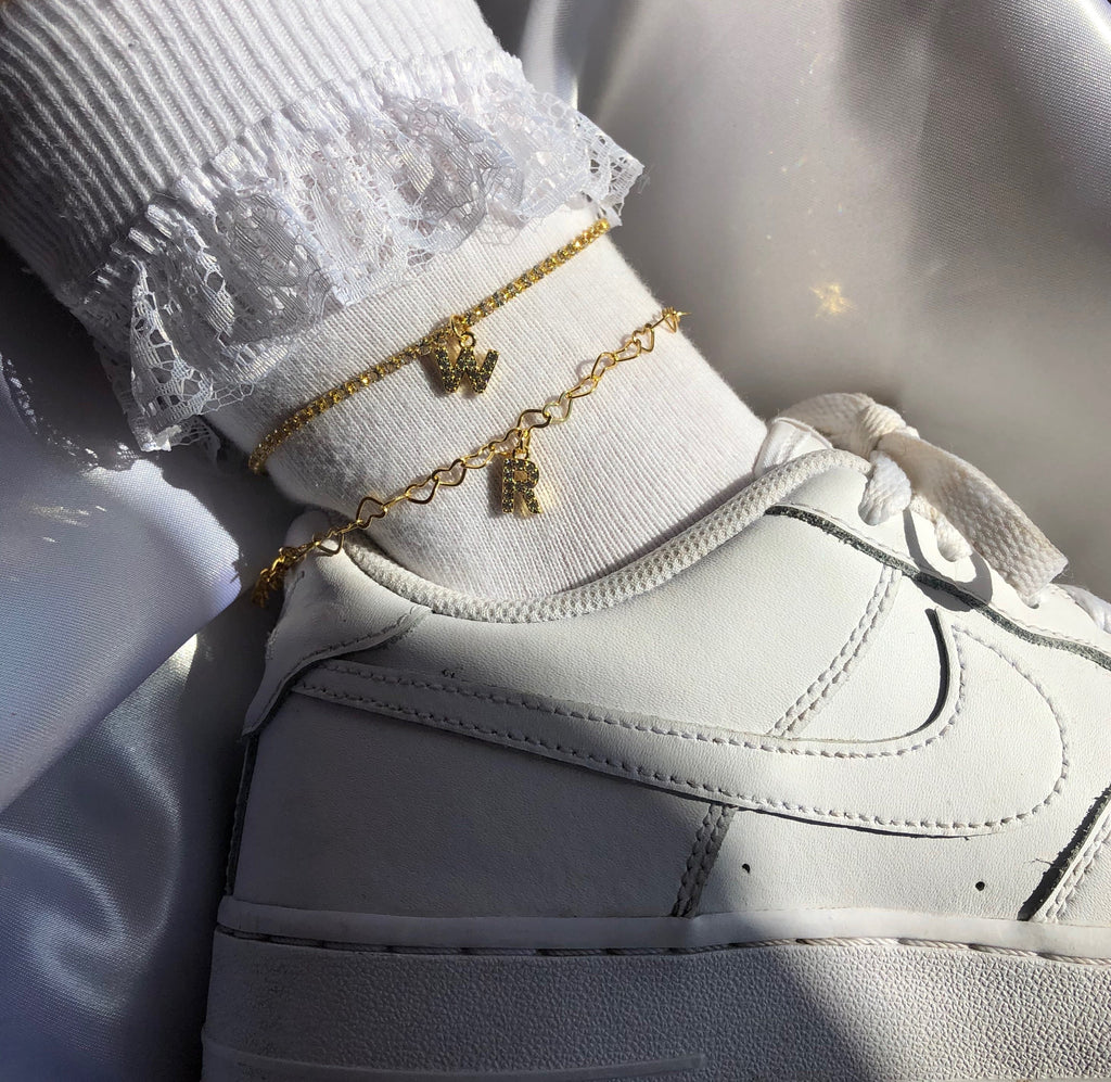 CZ letter anklet
