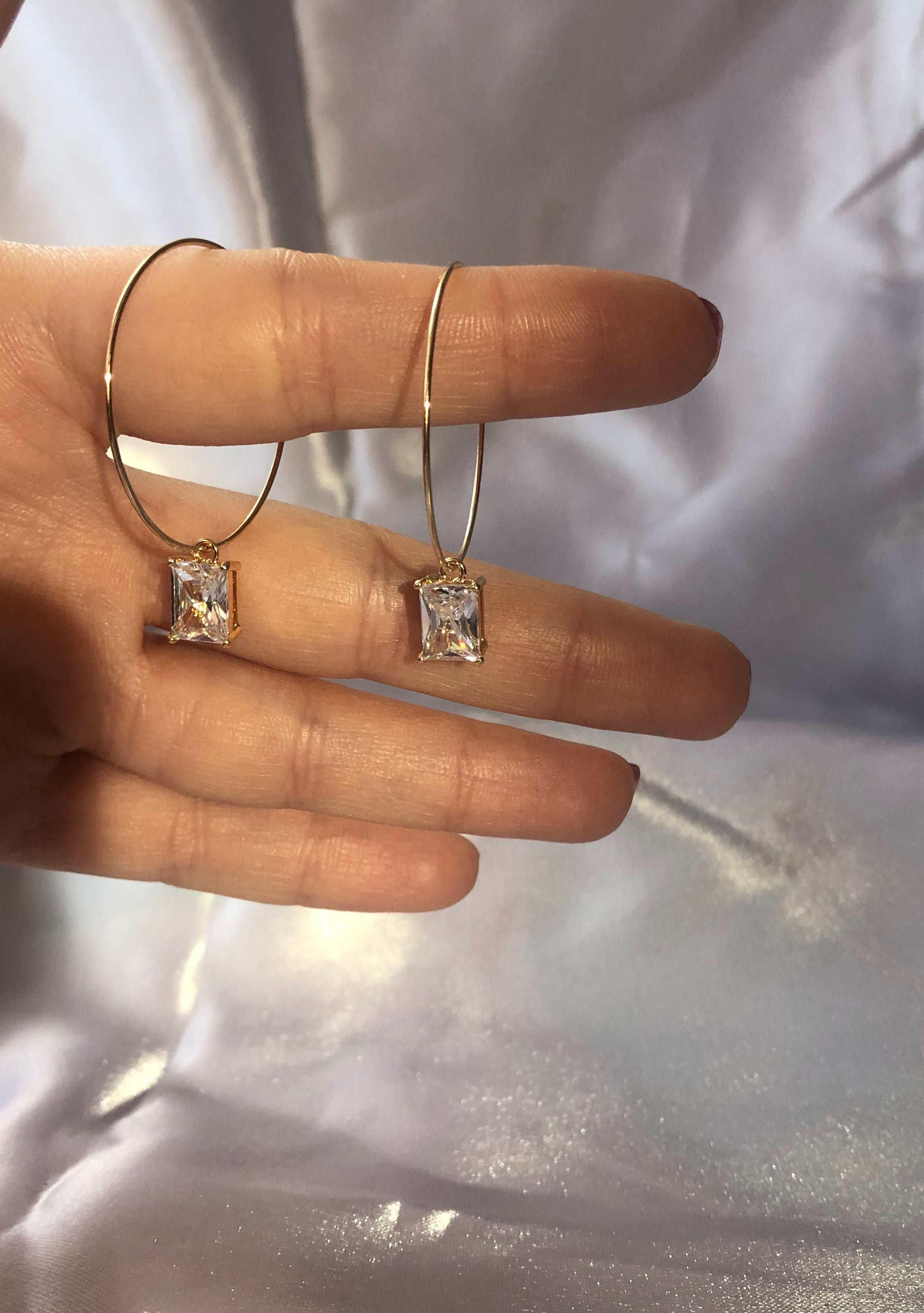 Cz pendant hoops