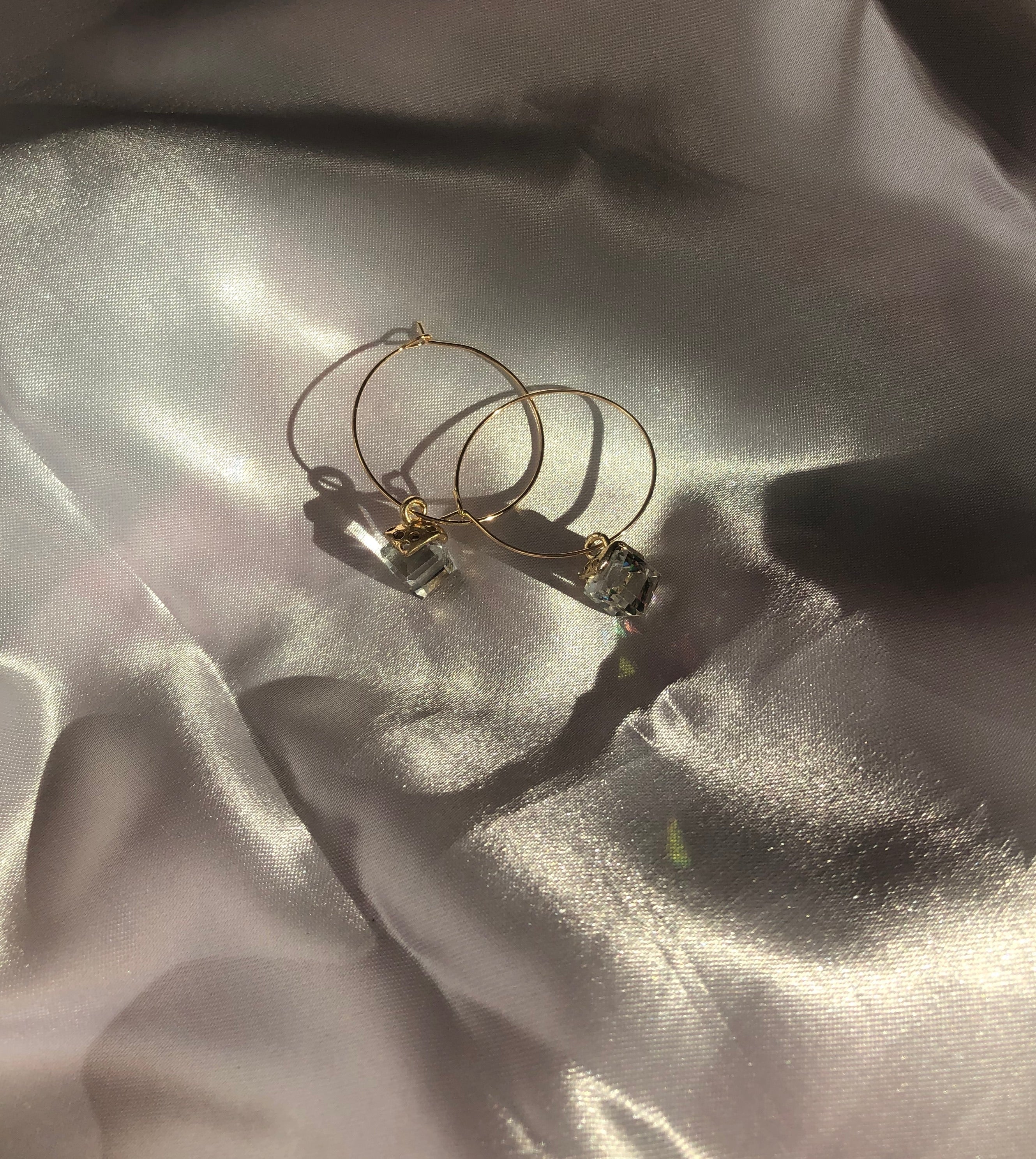 Crystal cube hoops Crystal