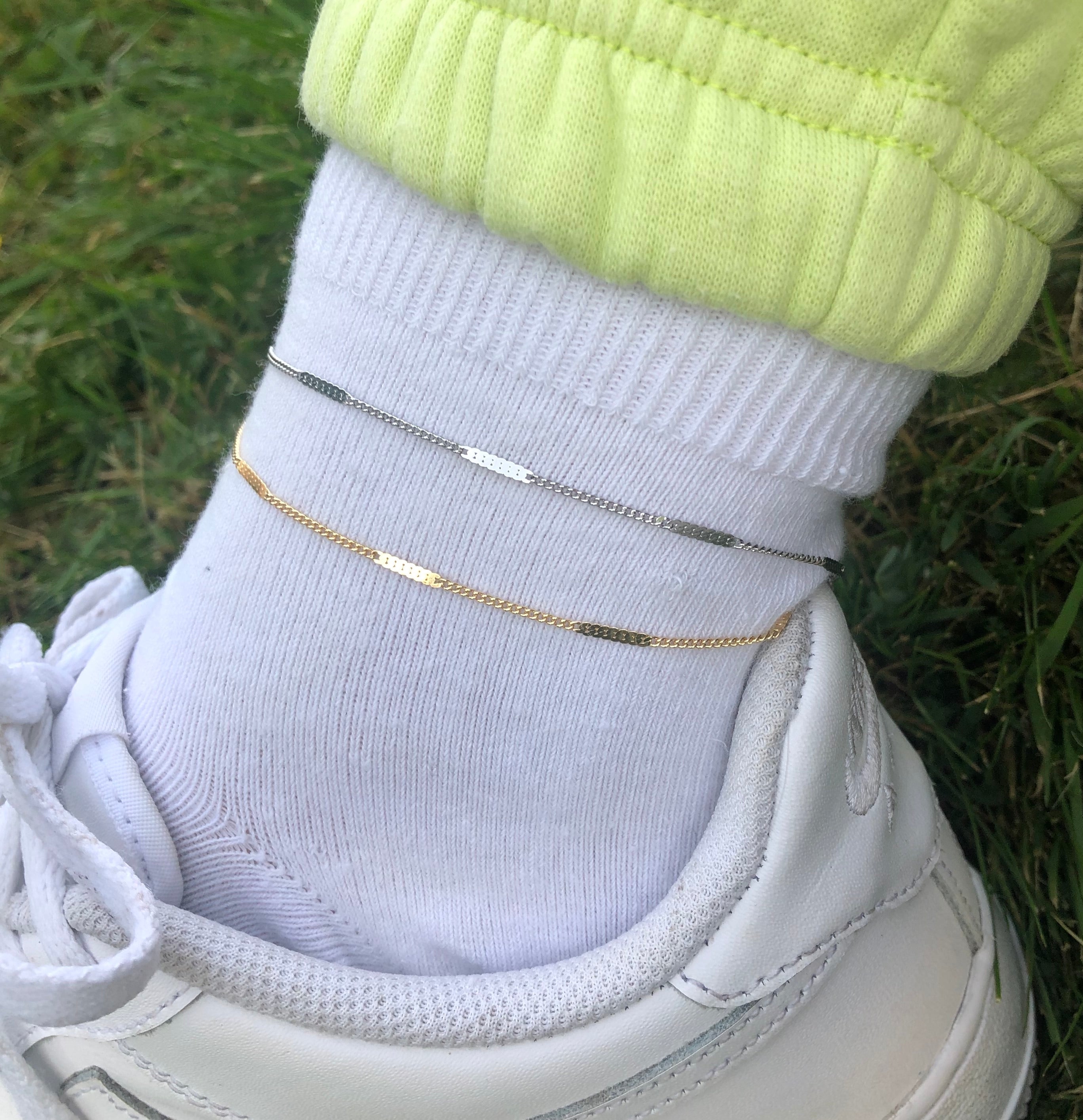 Pressed chain anklet